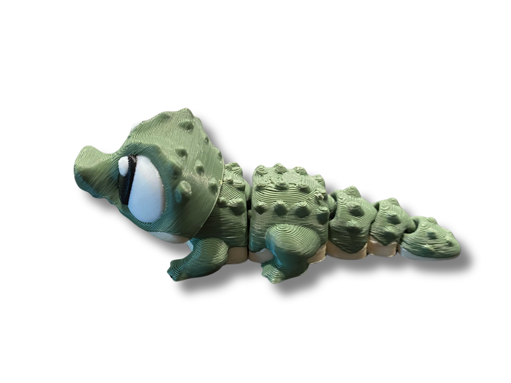 Flexi Crocodile & Swamp Playset | 3D Printed Jungle Animal Toy & Miniature Playset