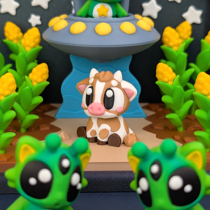 Flexi Alien Cat & Cow Abduction Playset