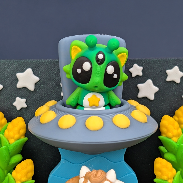 Flexi Alien Cat & Cow Abduction Playset
