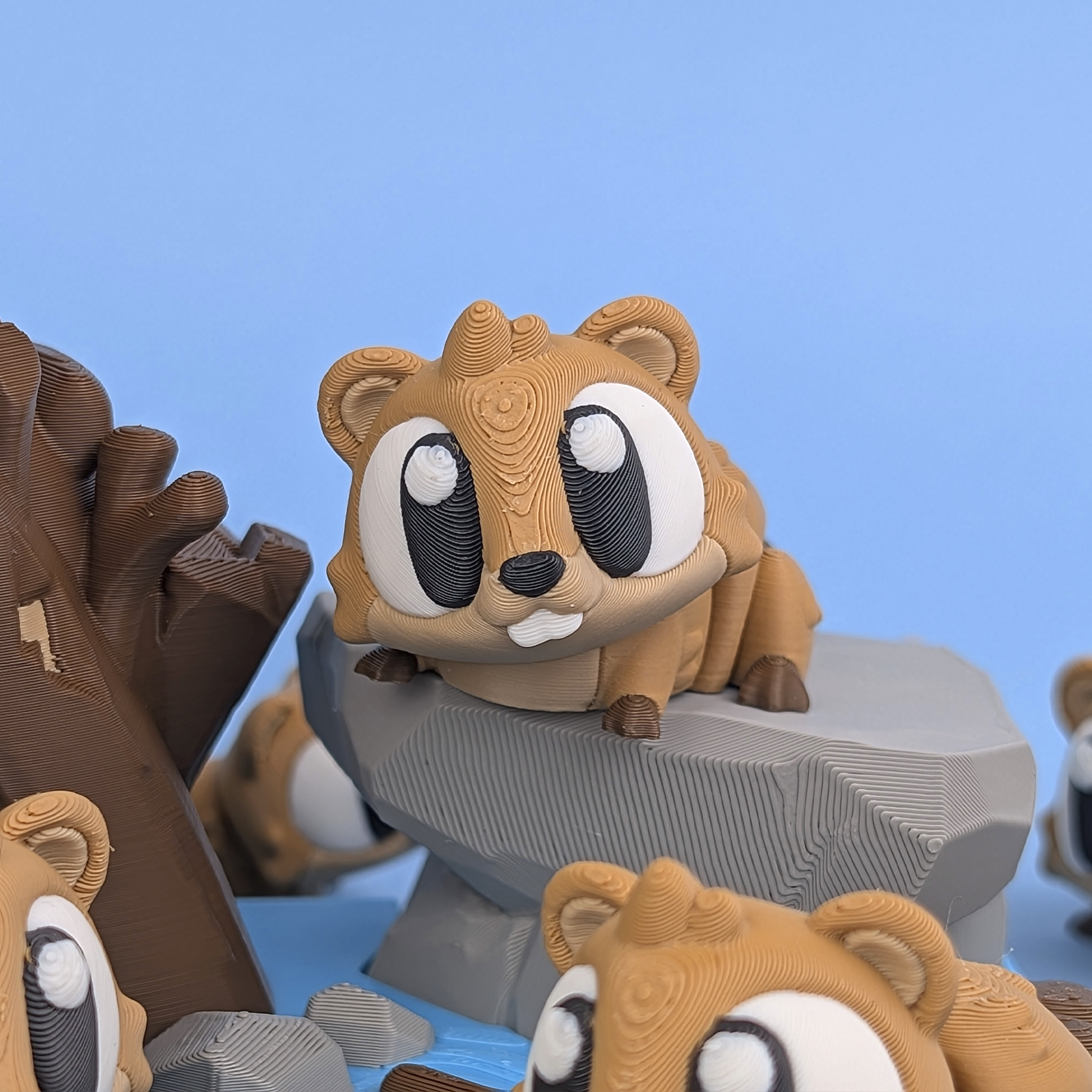 Flexi Beaver & River Hut Playset | 3D Printed Woodland Animal Toy