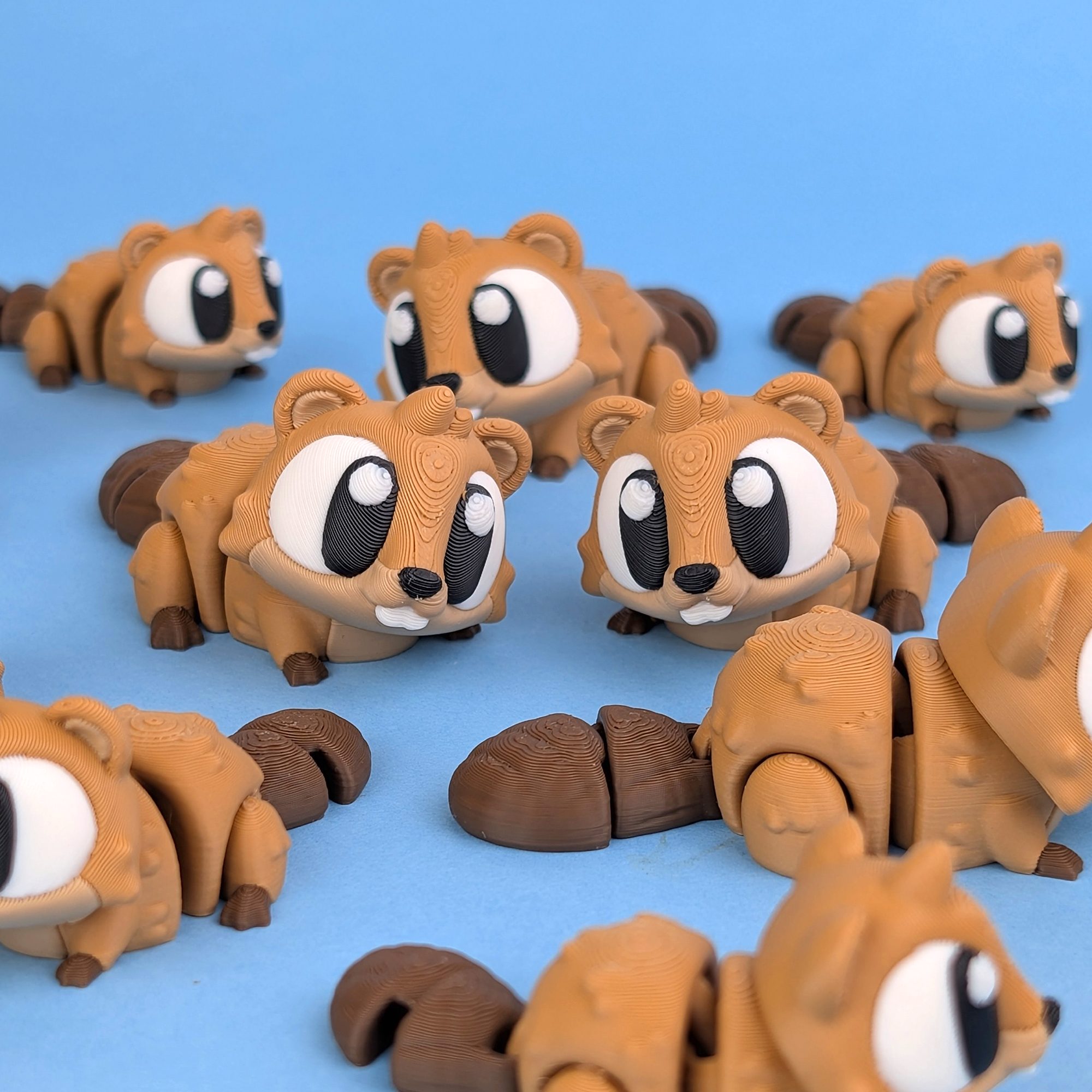 Flexi Beaver & River Hut Playset | 3D Printed Woodland Animal Toy