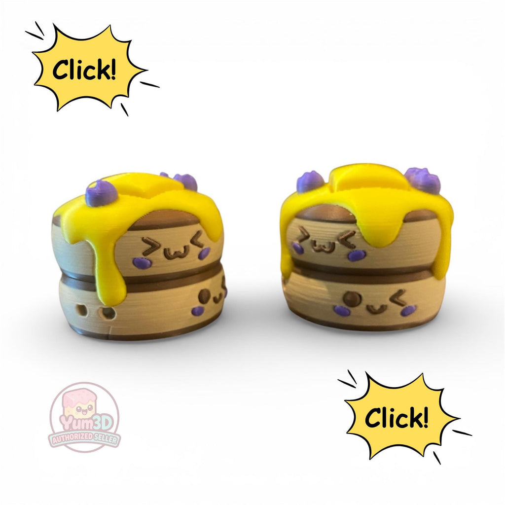 Soothing Pancake Anxiety Fidget Clicker Keychain | 3D Printed Sensory Toy