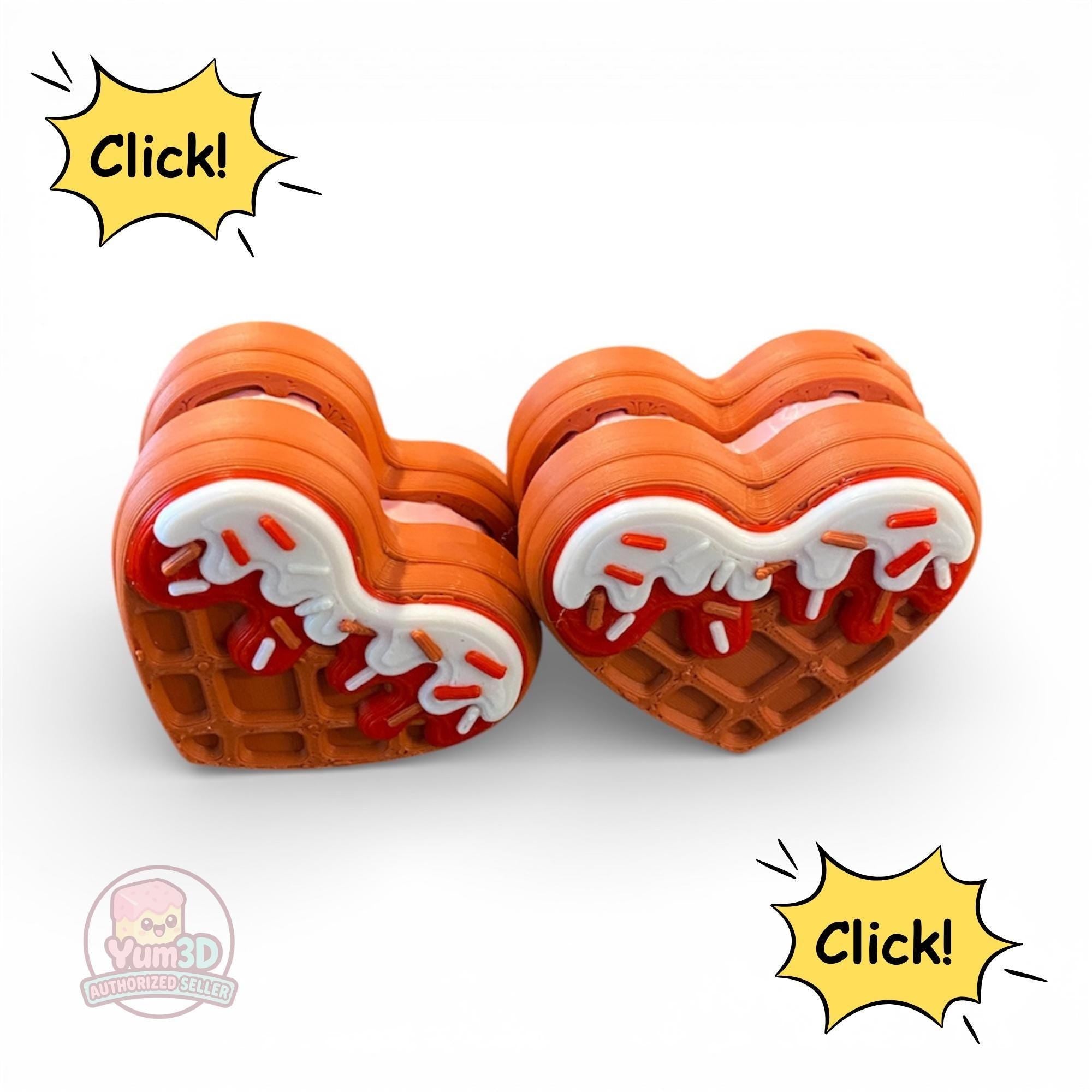 Irresistible Waffle Fidget anxiety Clicker Keychain | 3D Printed Sensory Toy