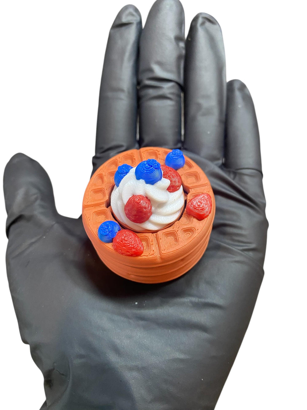 Stress Relief Berry Waffle Anxiety Fidget Clicker Keychain | 3D Printed Sensory Toy