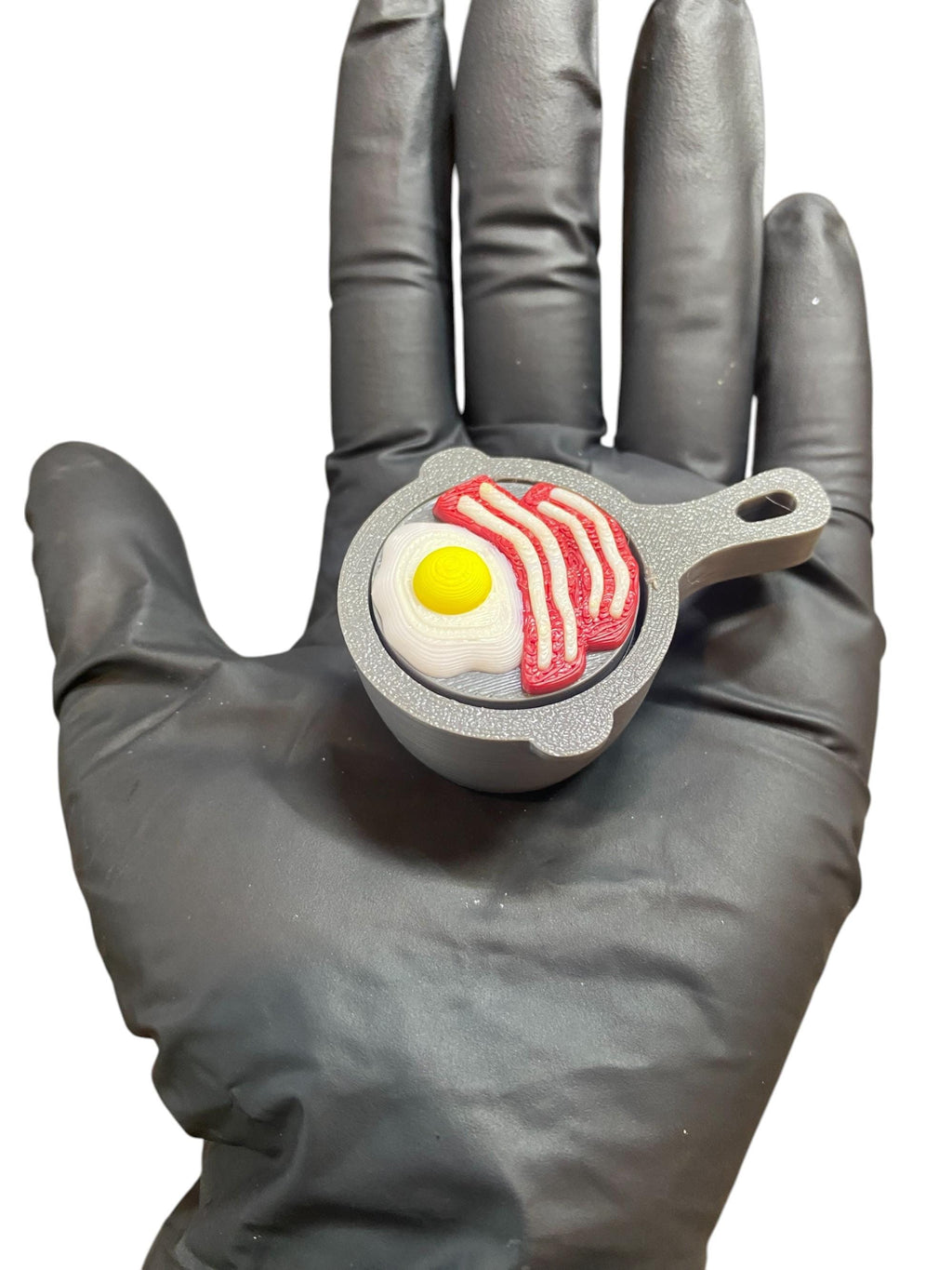 Emotional Support Bacon & Eggs Anxiety Fidget Clicker Keychain | 3D Printed Sensory Toy