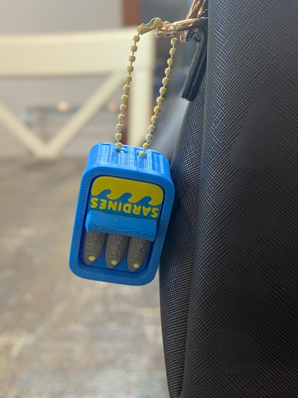 Tactile Sardine Can anxiety Fidget Clicker Keychain | 3D Printed Sensory Toy