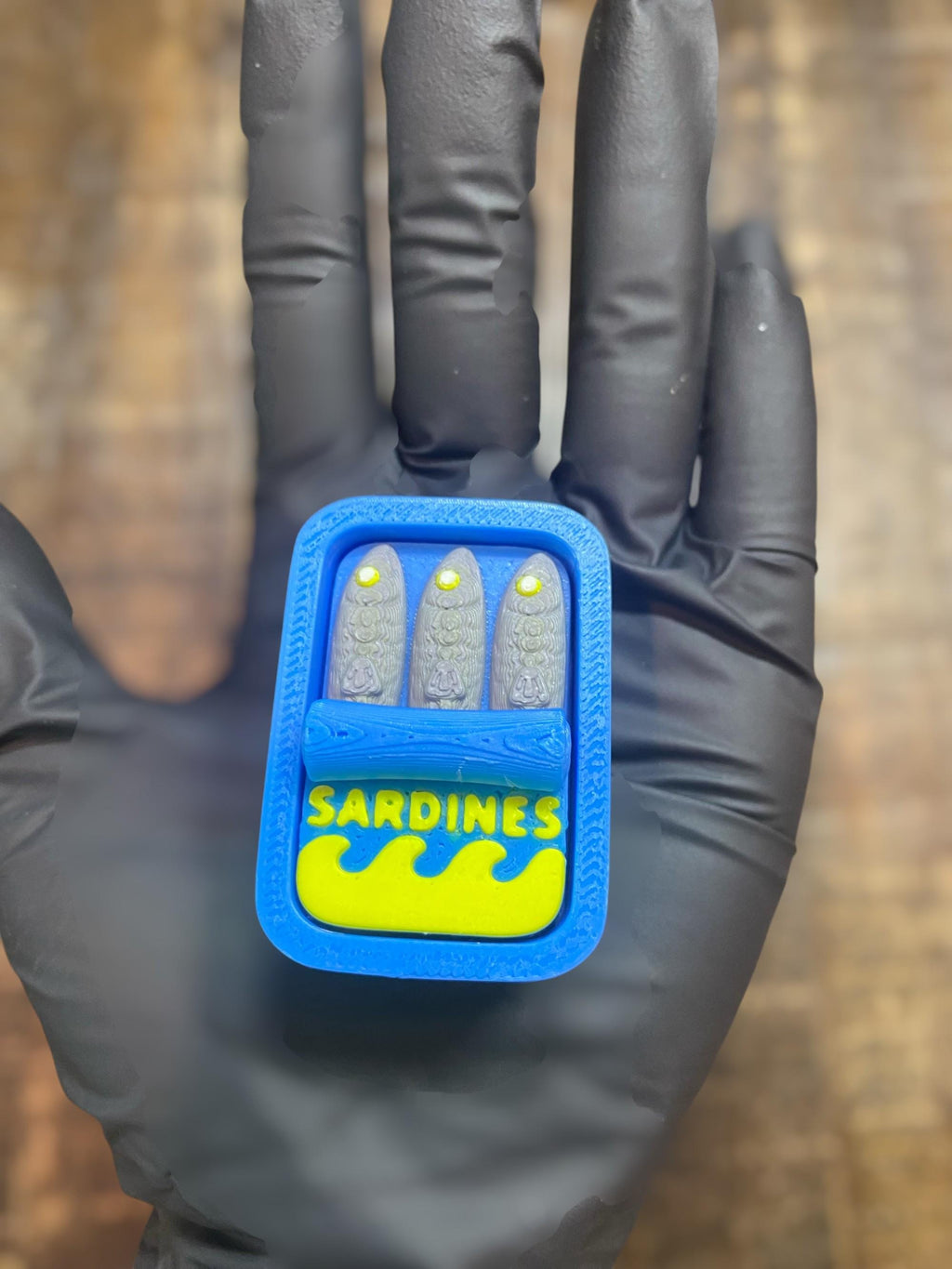 Tactile Sardine Can anxiety Fidget Clicker Keychain | 3D Printed Sensory Toy