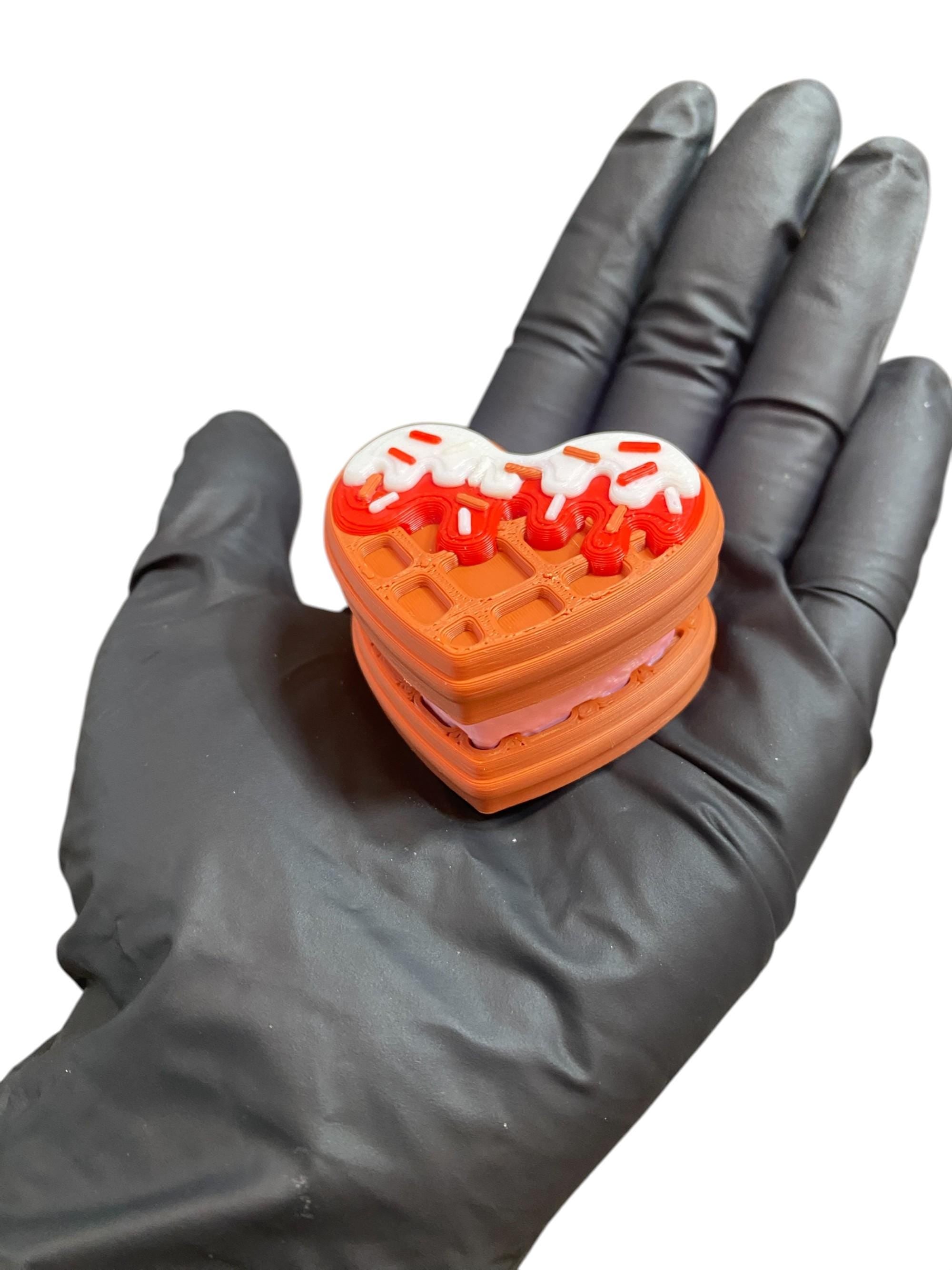Irresistible Waffle Fidget anxiety Clicker Keychain | 3D Printed Sensory Toy