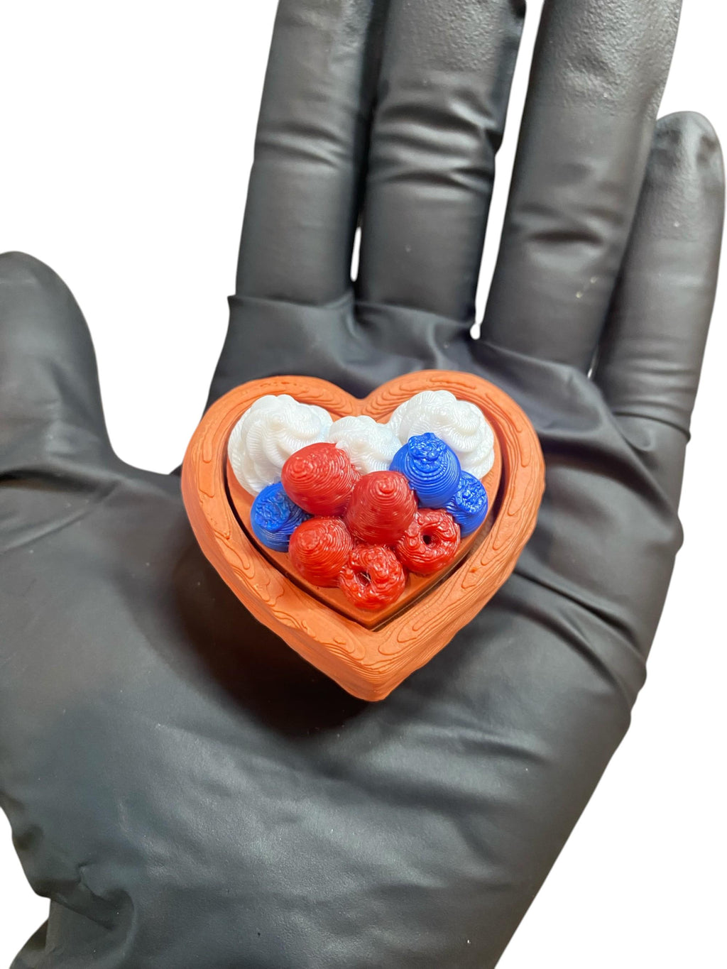 Satisfying Treat Yourself Heart Pastry Anxiety Fidget Clicker Keychain | 3D Printed Sensory Toy