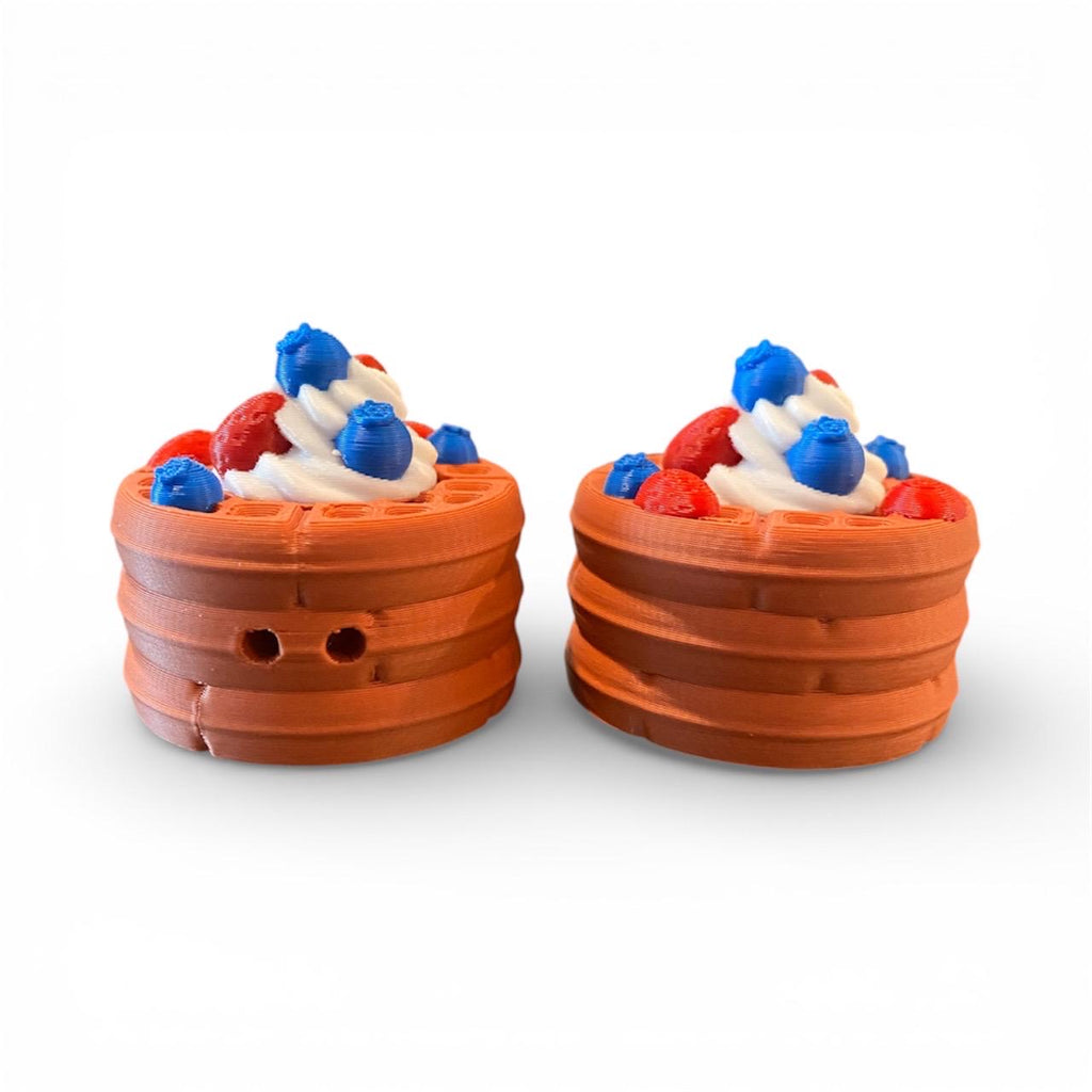 Stress Relief Berry Waffle Anxiety Fidget Clicker Keychain | 3D Printed Sensory Toy