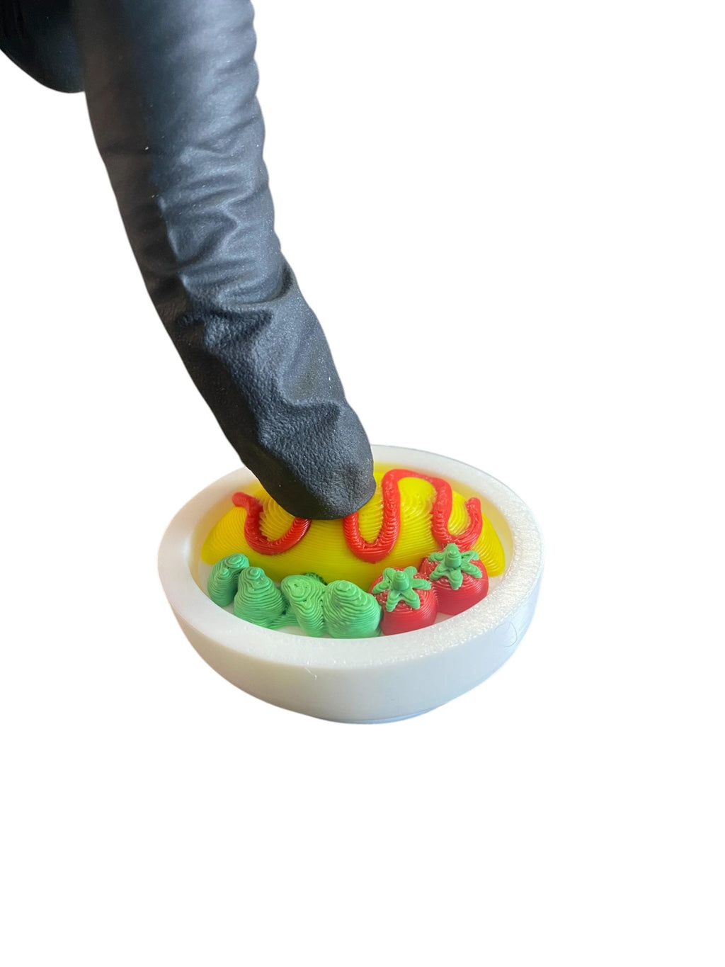 Charming Omurice anxiety Fidget Clicker Keychain | 3D Printed Kawaii Food Sensory Toy