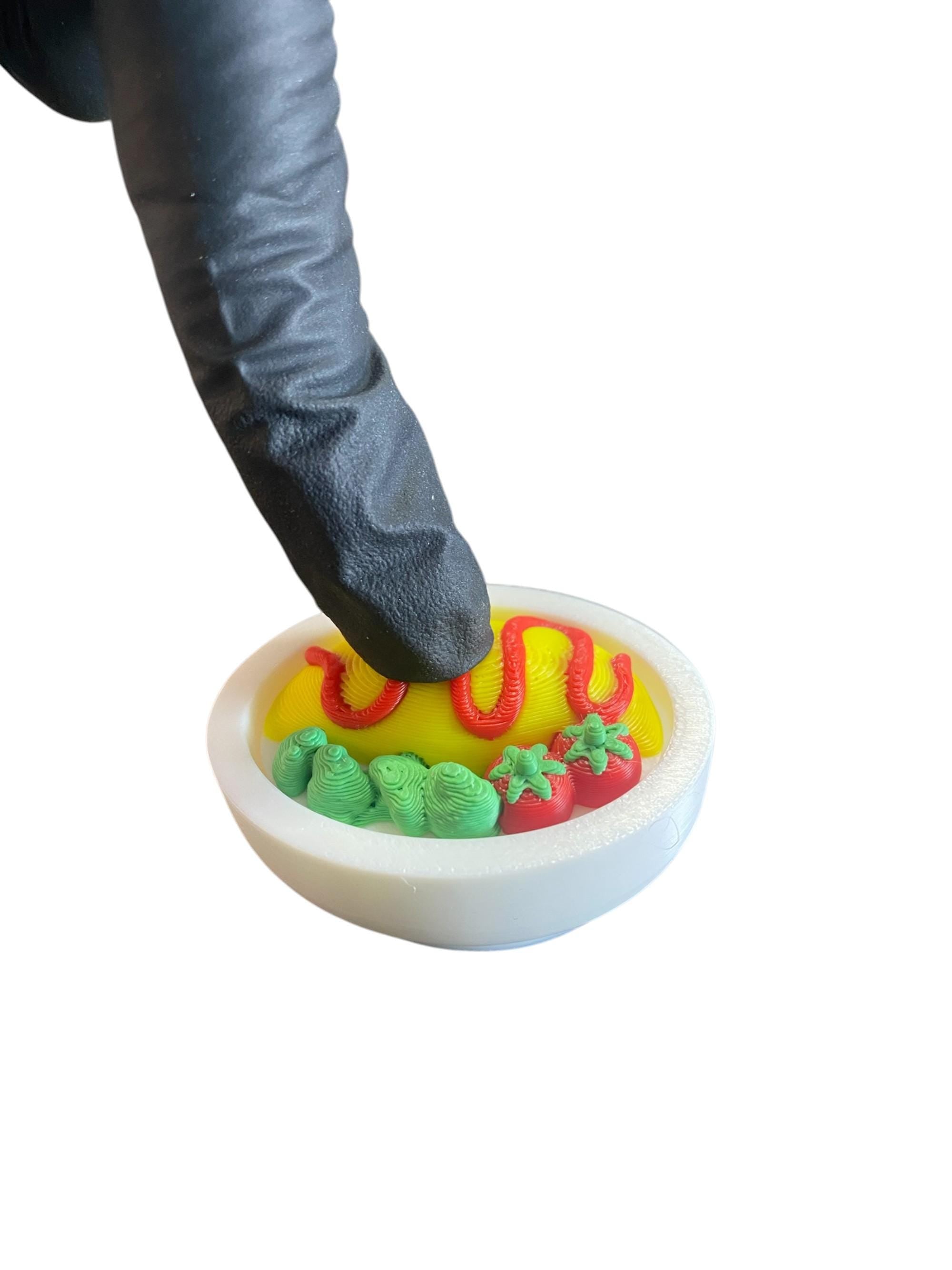 Charming Omurice anxiety Fidget Clicker Keychain | 3D Printed Kawaii Food Sensory Toy