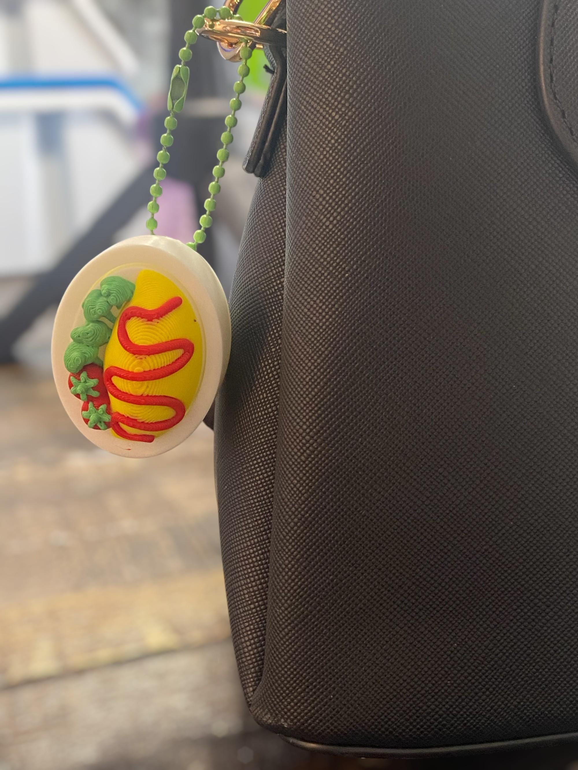 Charming Omurice anxiety Fidget Clicker Keychain | 3D Printed Kawaii Food Sensory Toy