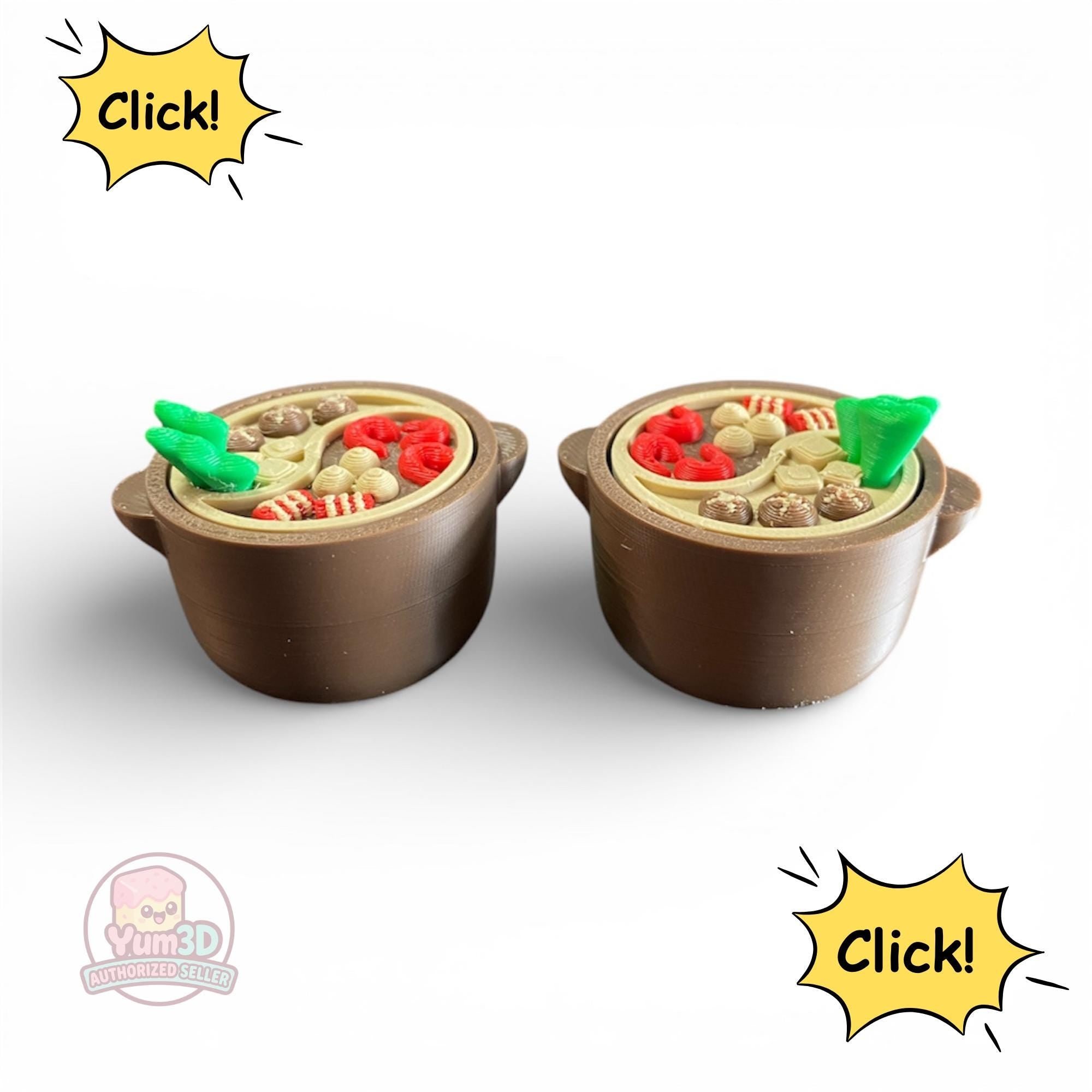 Tactile Hot Pot anxiety Fidget Clicker Keychain | 3D Printed Sensory Toy