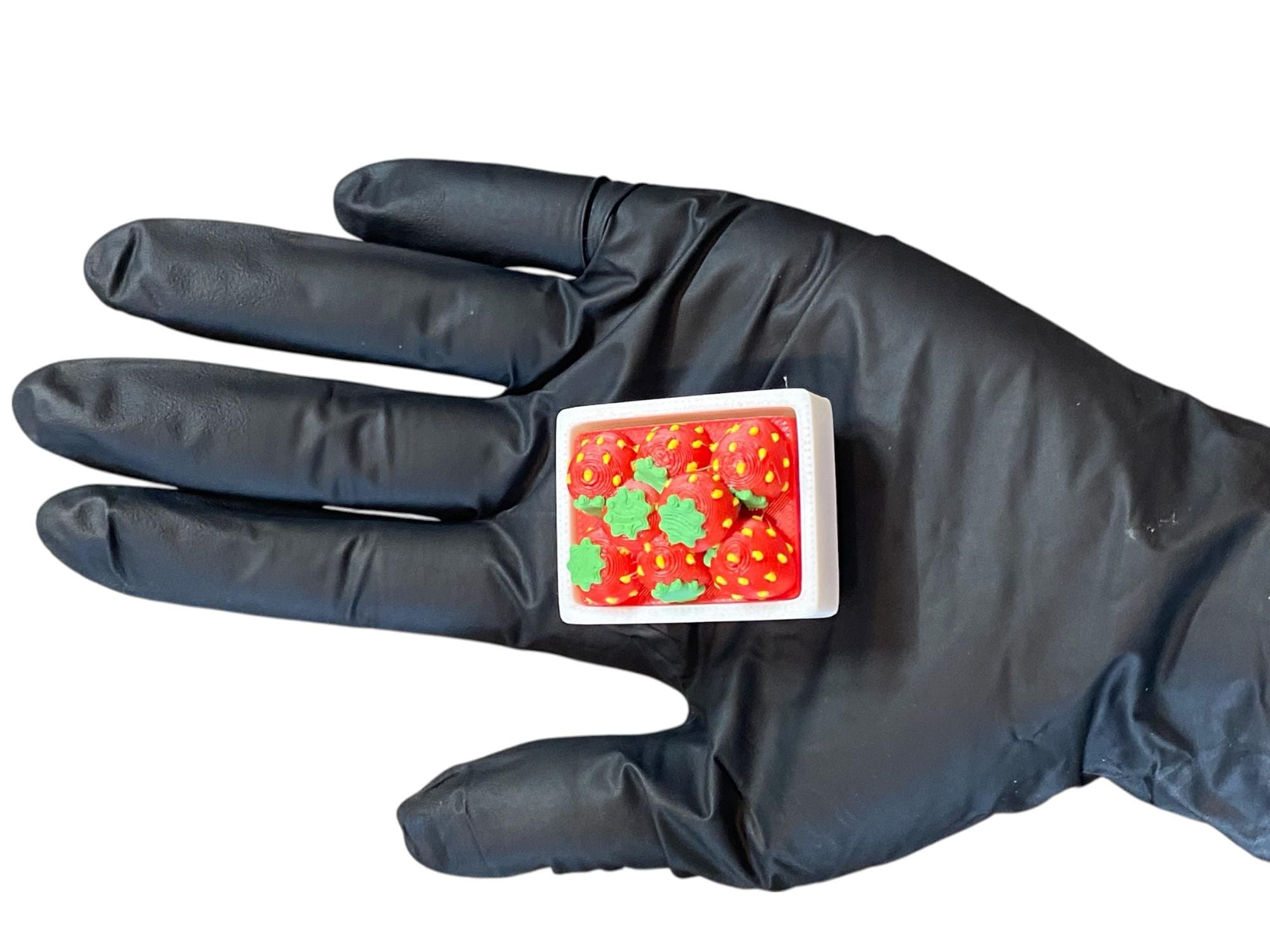 Strawberry Basket Fidget Clicker | Kawaii Sensory Toy, 3D Printed Stress Relief Keychain
