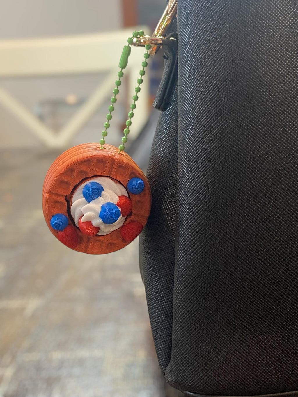 Stress Relief Berry Waffle Anxiety Fidget Clicker Keychain | 3D Printed Sensory Toy