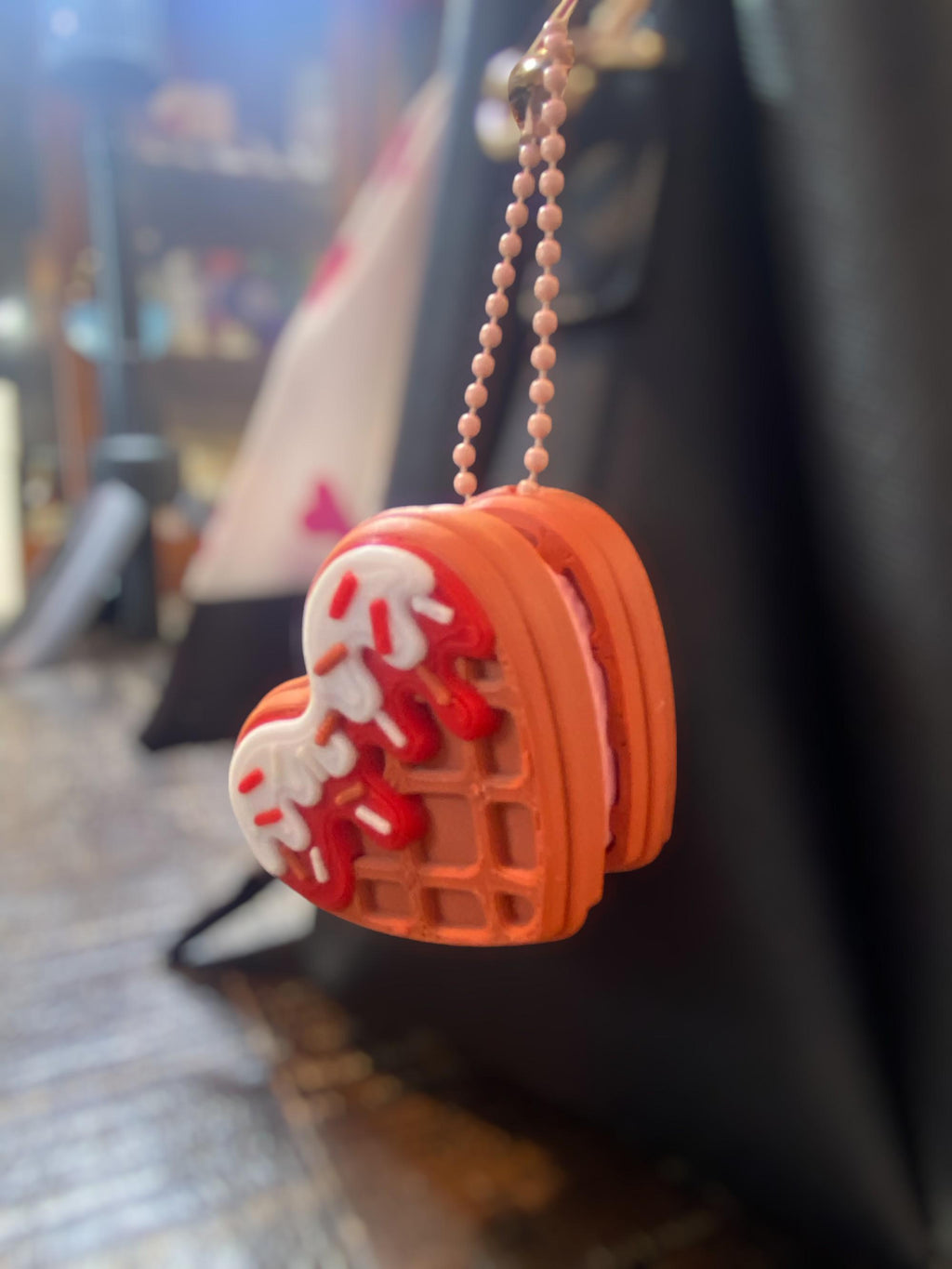 Irresistible Waffle Fidget anxiety Clicker Keychain | 3D Printed Sensory Toy