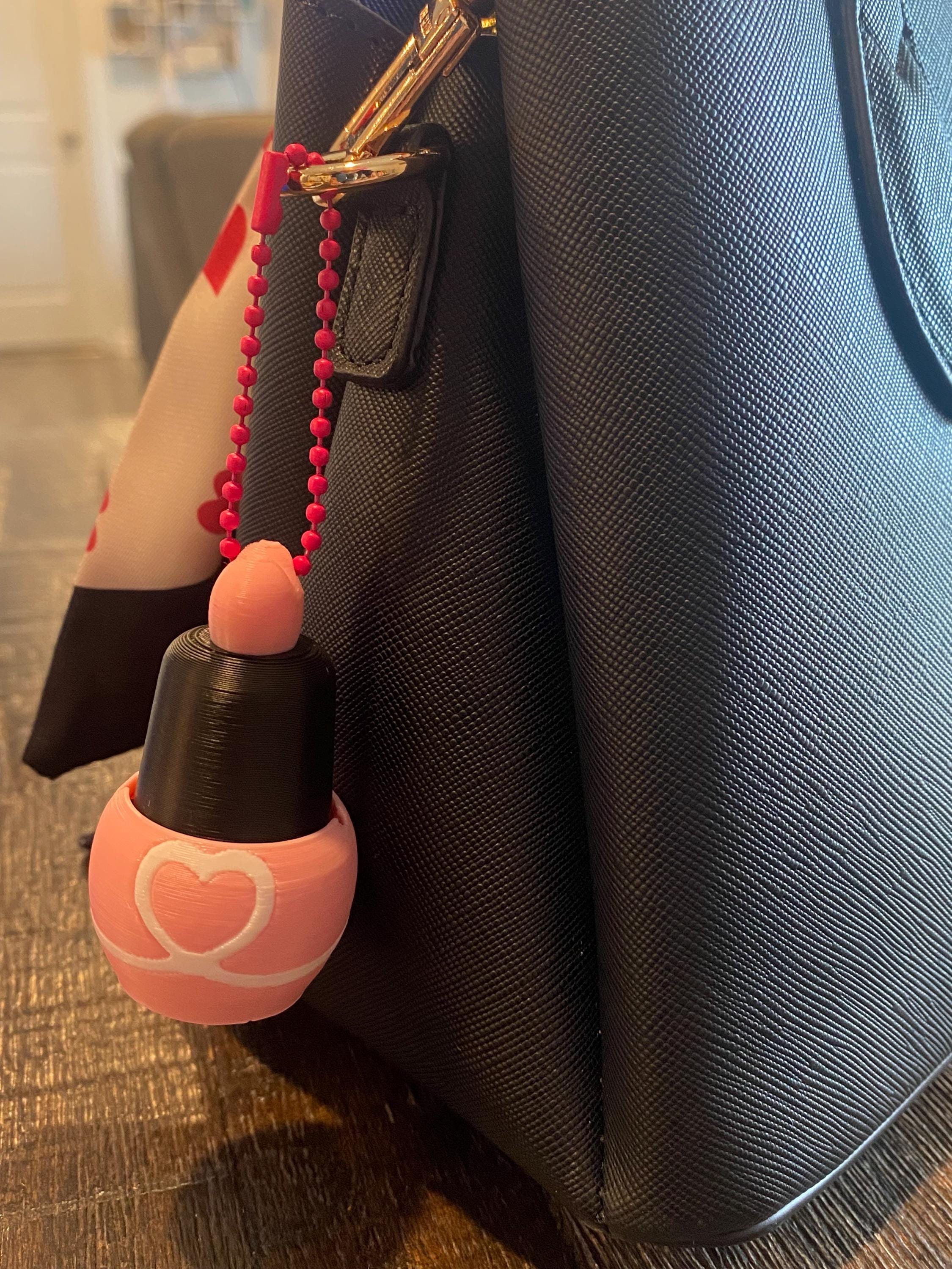 Kawaii Nail Polish Anxiety Fidget Clicker Keychain | 3D Printed Sensory Toy, Stress Relief Gift