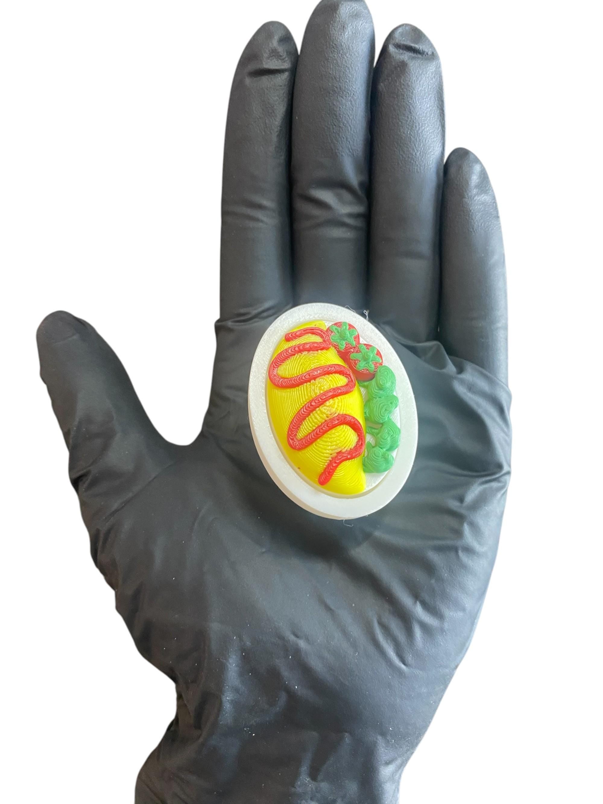 Charming Omurice anxiety Fidget Clicker Keychain | 3D Printed Kawaii Food Sensory Toy
