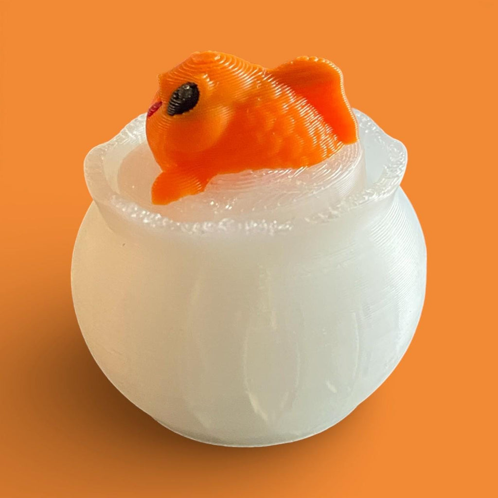 Kawaii Fish in Bowl Fidget Clicker | 3D Printed Stress Relief Toy