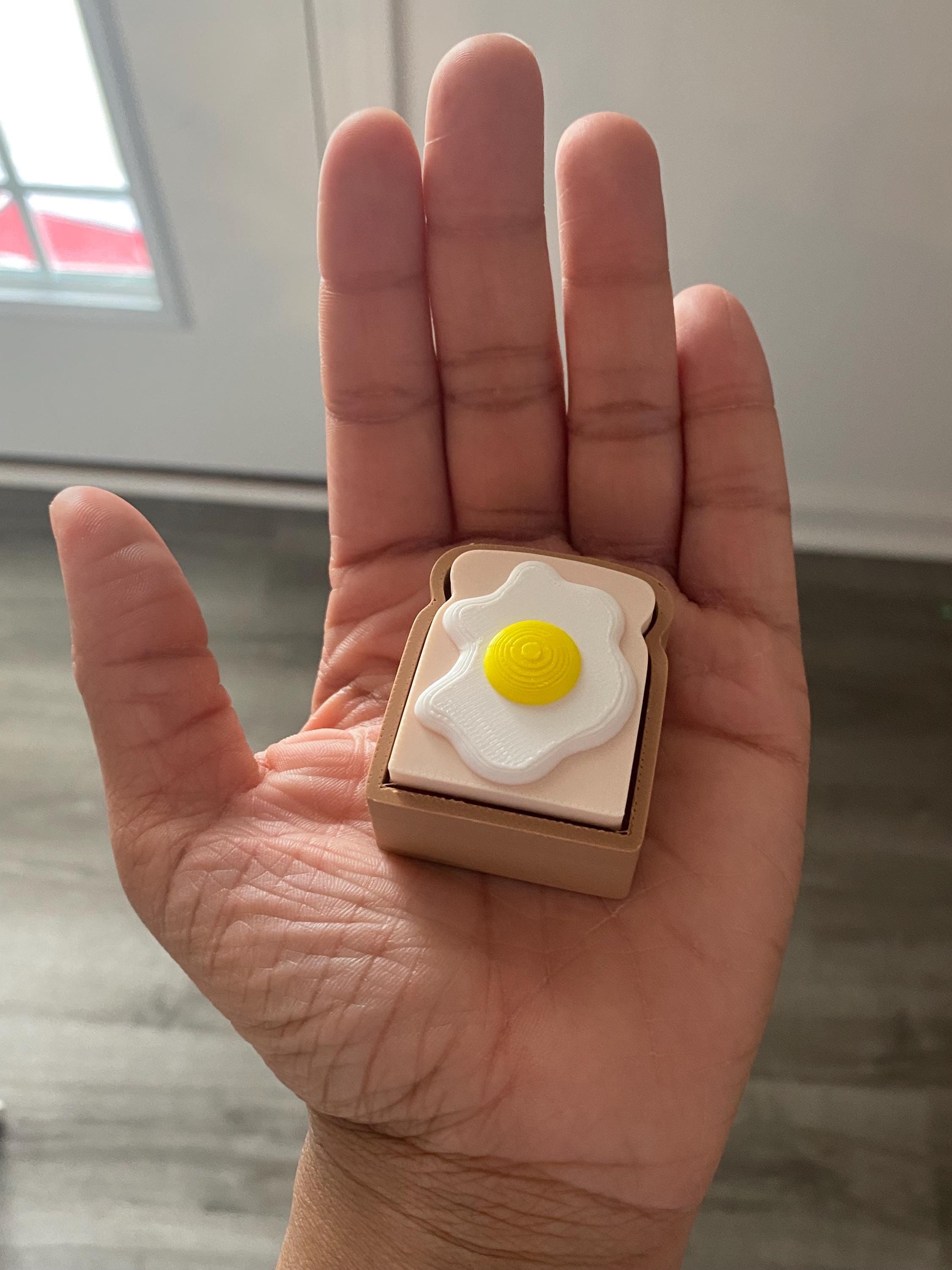 Delightful Morning Toast Fidget Clicker | 3D Printed Sensory Toy Keychain
