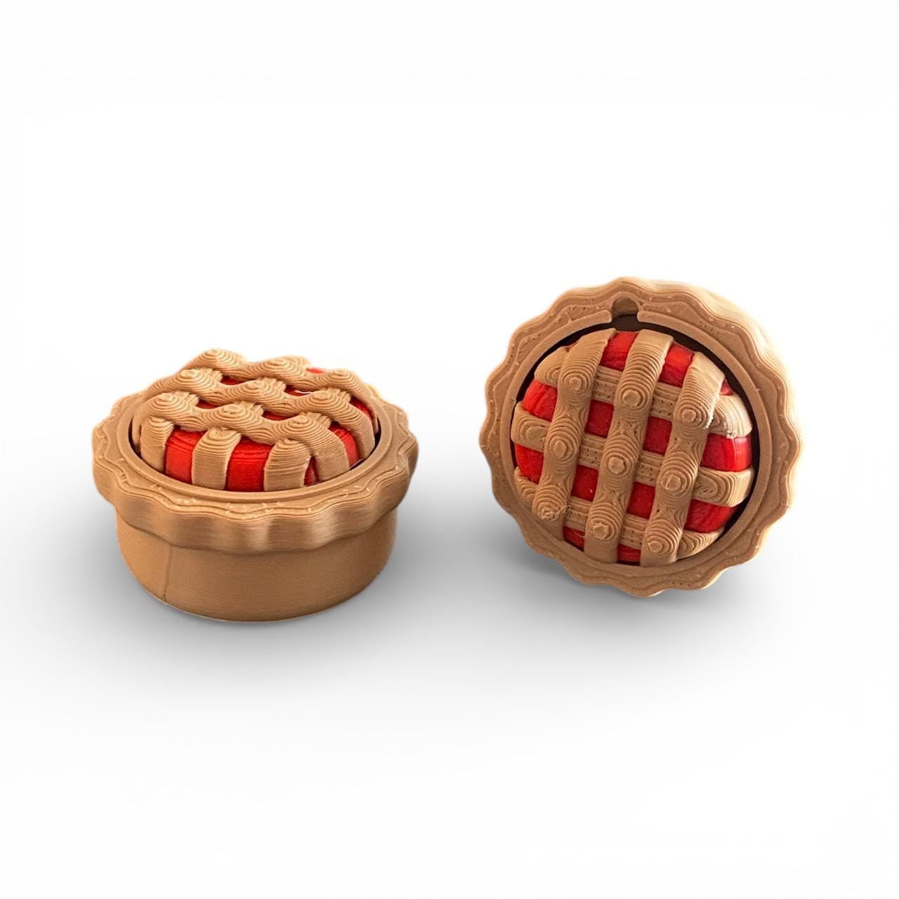 Delicious Twisty Pie Fidget Clicker Keychain | Kawaii Food Sensory Toy, 3D Printed Stress Relief