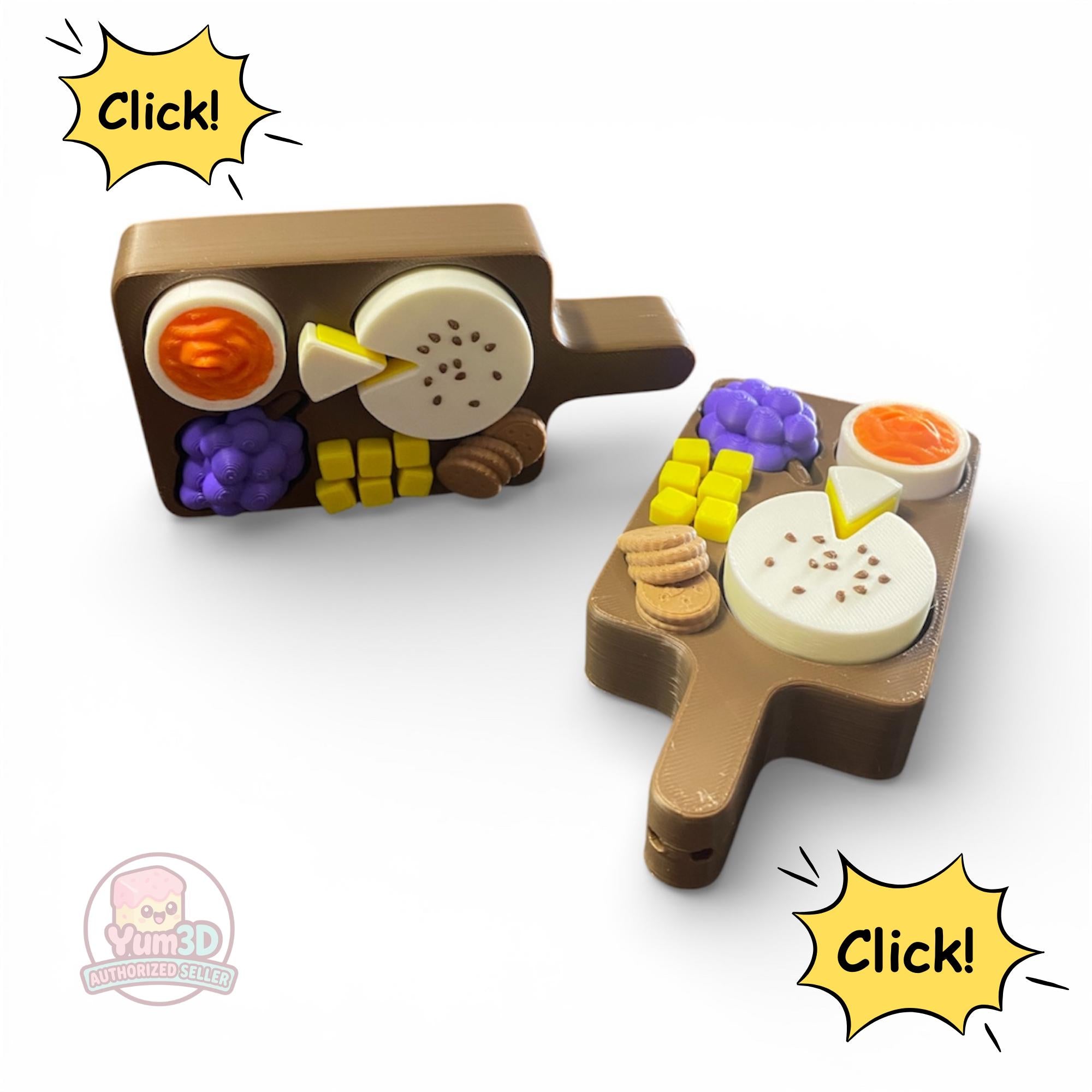 Playful Charcuterie Board Multi Anxity Fidget Clicker | 3D Printed Sensory Toy