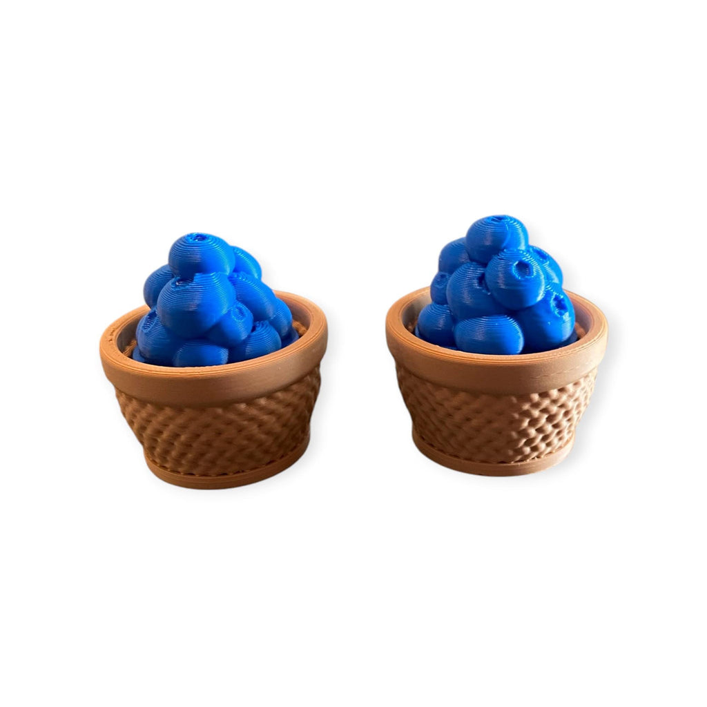 Delightful Spring Blueberry Basket anxiety Fidget Clicker Keychain | 3D Printed Sensory Toy