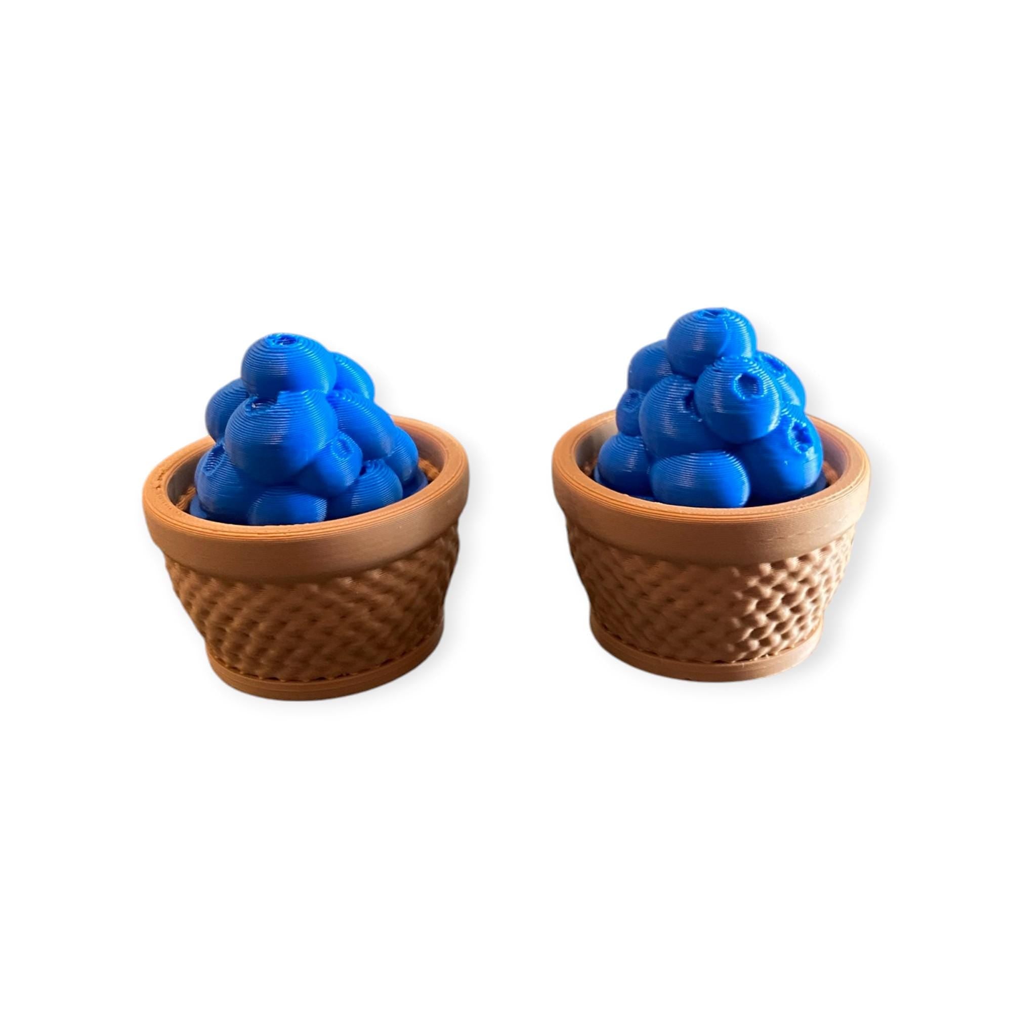 Delightful Spring Blueberry Basket anxiety Fidget Clicker Keychain | 3D Printed Sensory Toy