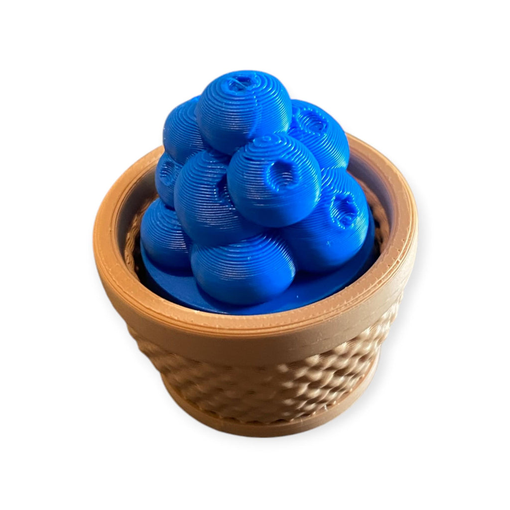 Delightful Spring Blueberry Basket anxiety Fidget Clicker Keychain | 3D Printed Sensory Toy