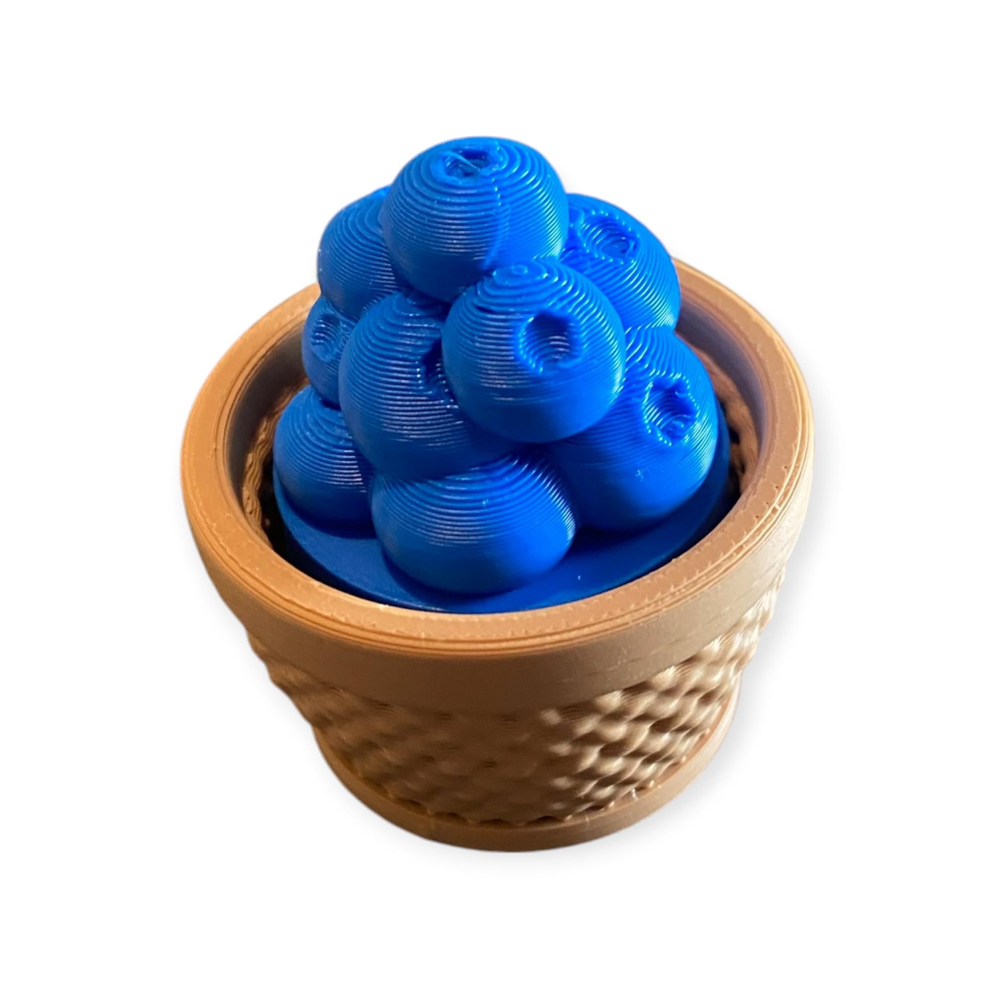 Delightful Spring Blueberry Basket anxiety Fidget Clicker Keychain | 3D Printed Sensory Toy