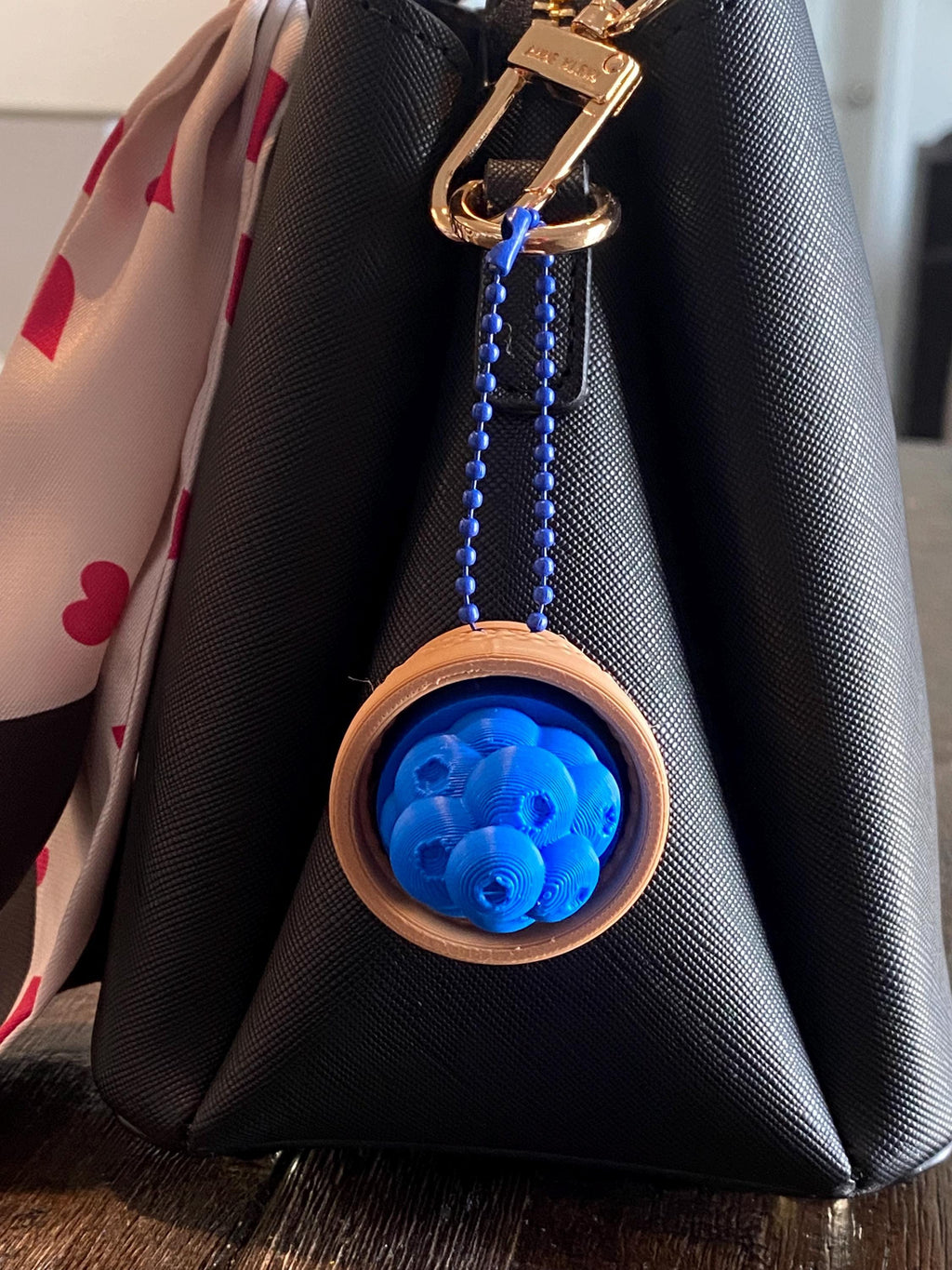 Delightful Spring Blueberry Basket anxiety Fidget Clicker Keychain | 3D Printed Sensory Toy