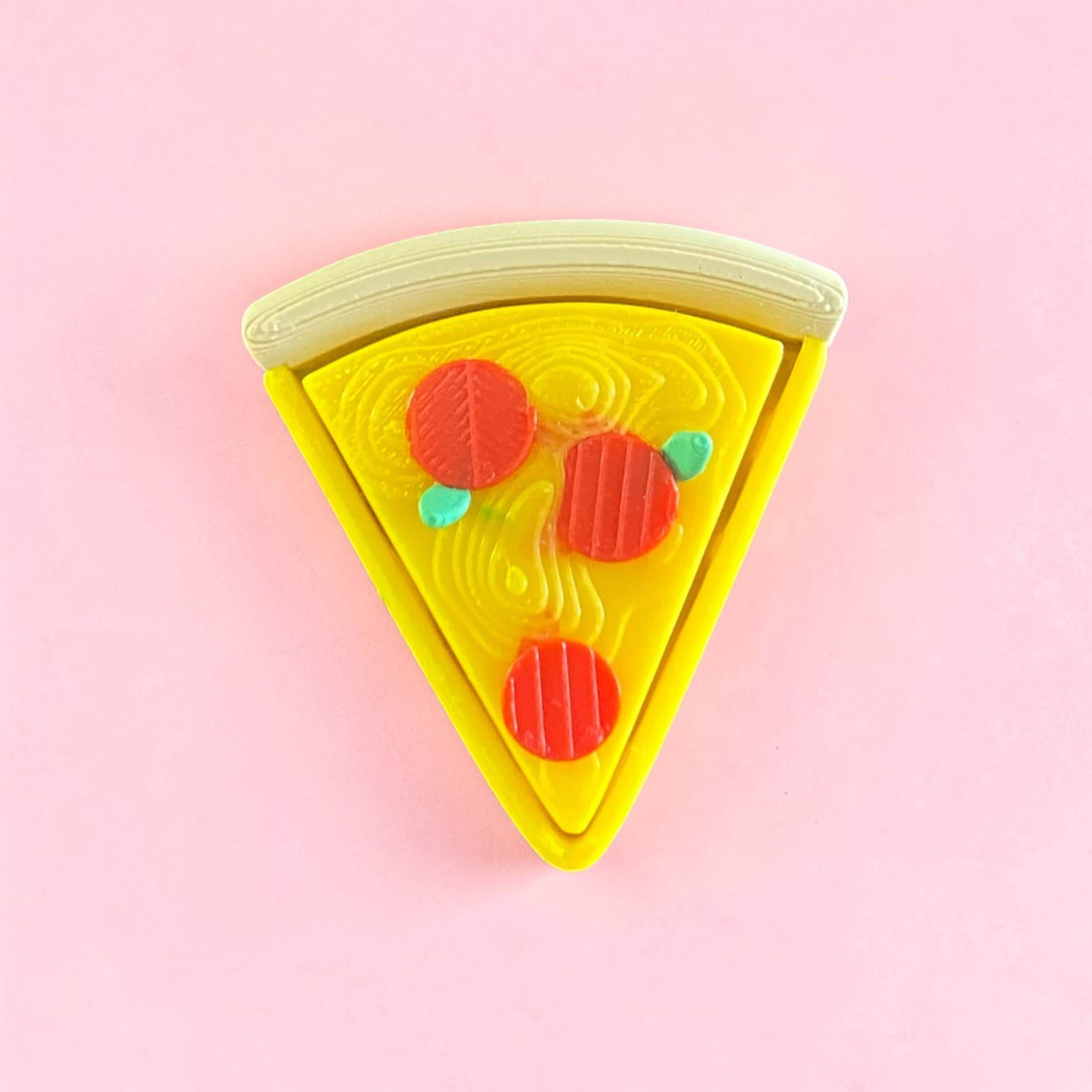 Pizza Slice Fidget Clicker Keychain | 3D Printed Sensory Toy