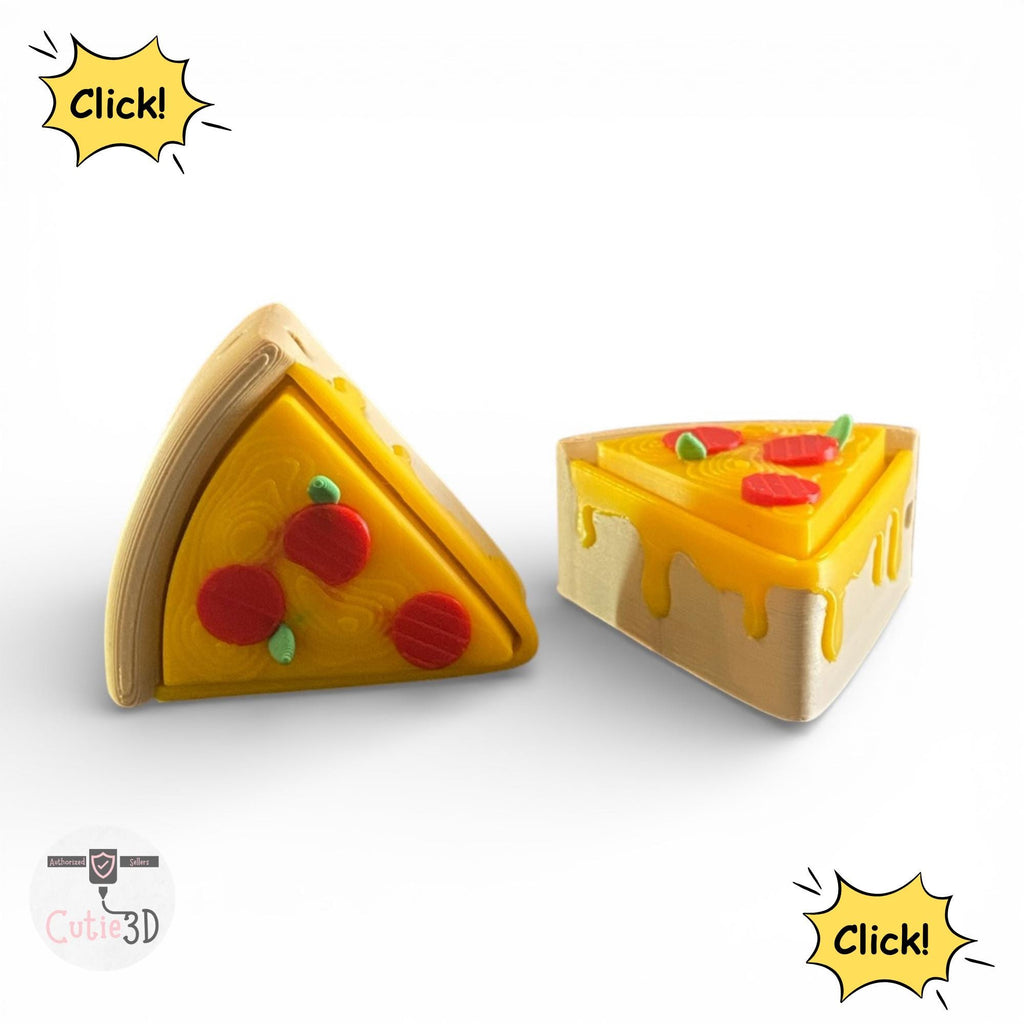 Pizza Slice Fidget Clicker Keychain | 3D Printed Sensory Toy
