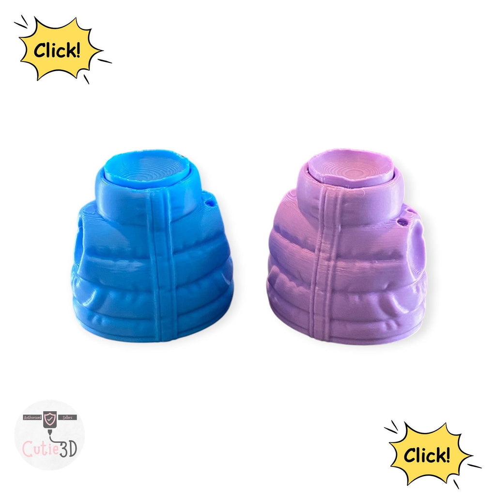 Puffy Coat Anxiety Clicker | Custom Color Personalized Fidget Keychain |