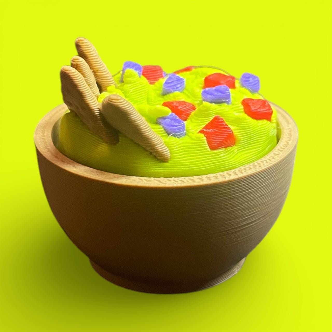 3D Printed Guacamole Fidget Toy | Avocado Clicker Keychain, Stress Relief