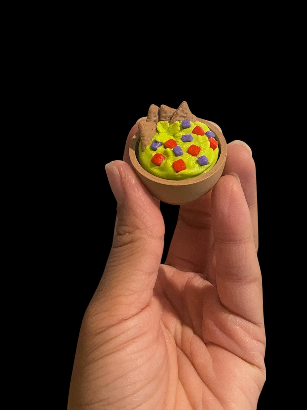 3D Printed Guacamole Fidget Toy | Avocado Clicker Keychain, Stress Relief