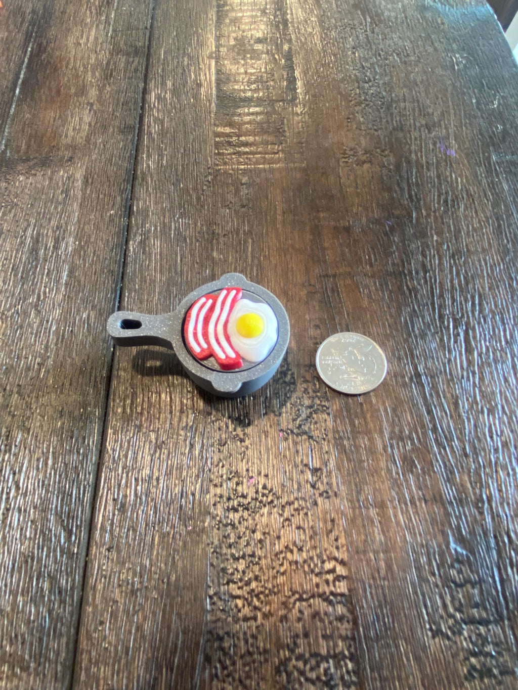 Emotional Support Bacon & Eggs Anxiety Fidget Clicker Keychain | 3D Printed Sensory Toy
