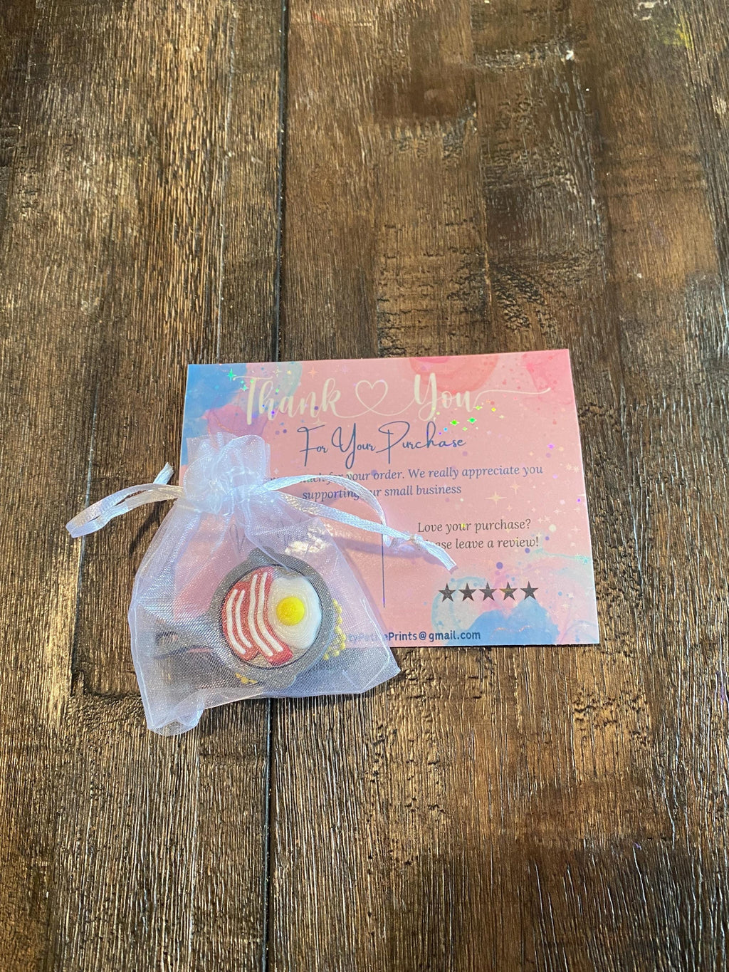 Emotional Support Bacon & Eggs Anxiety Fidget Clicker Keychain | 3D Printed Sensory Toy