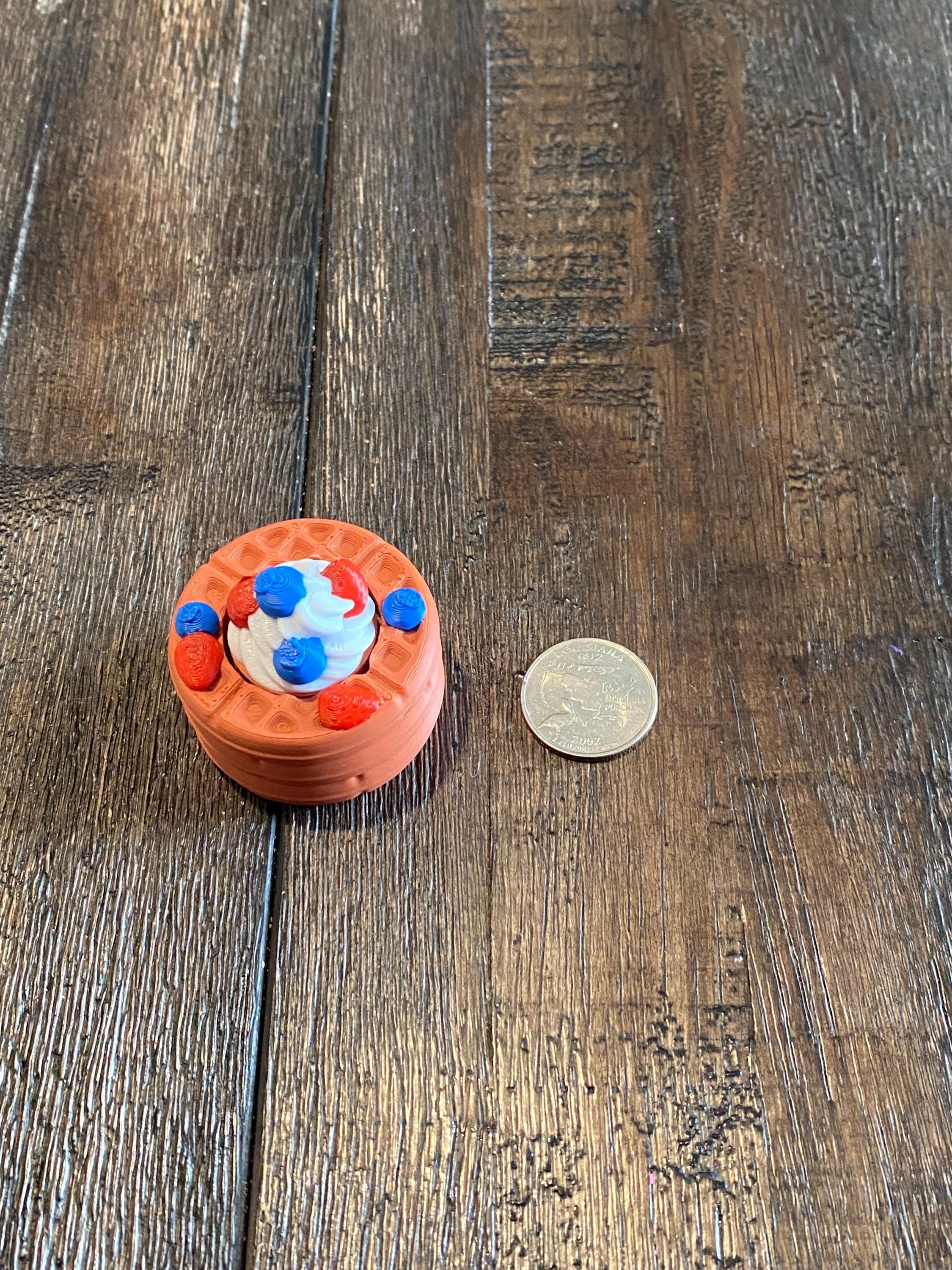 Stress Relief Berry Waffle Anxiety Fidget Clicker Keychain | 3D Printed Sensory Toy