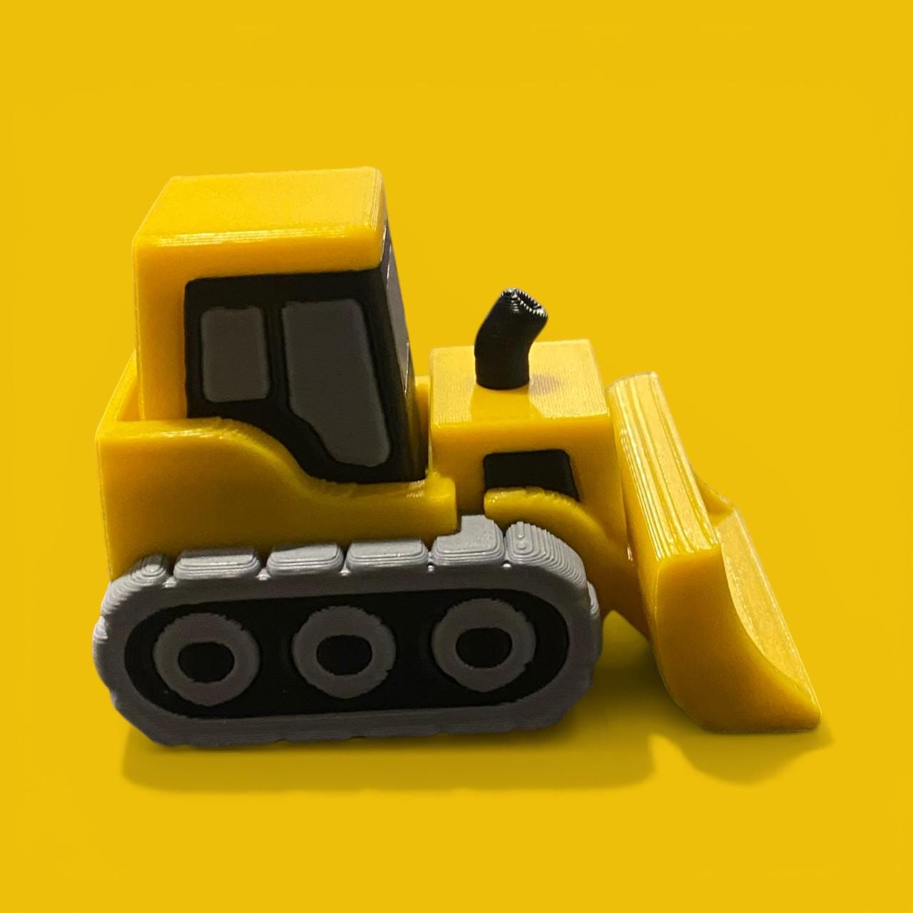 3D Printed Construction Vehicle Fidget Keychain | Spinning Excavator, Wrecking Ball, Bulldozer Sensory Toy
