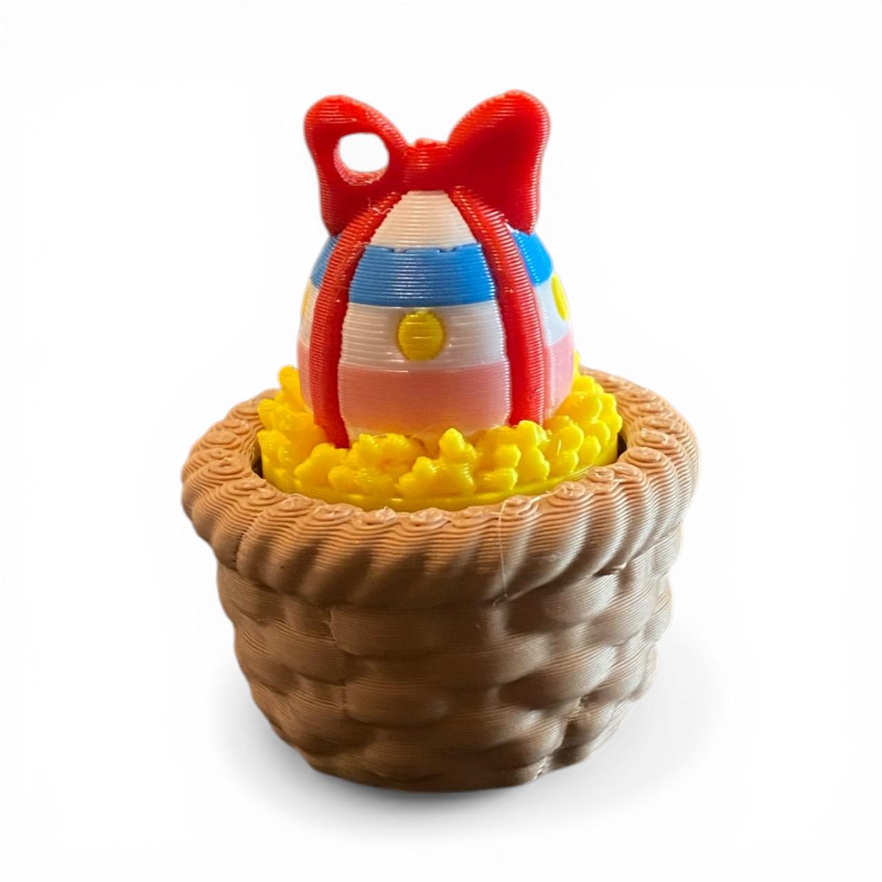 Easter Egg Surprise Basket Anxiety Fidget Clicker Keychain | Sensory Toy | 3D Printed Stress Relief