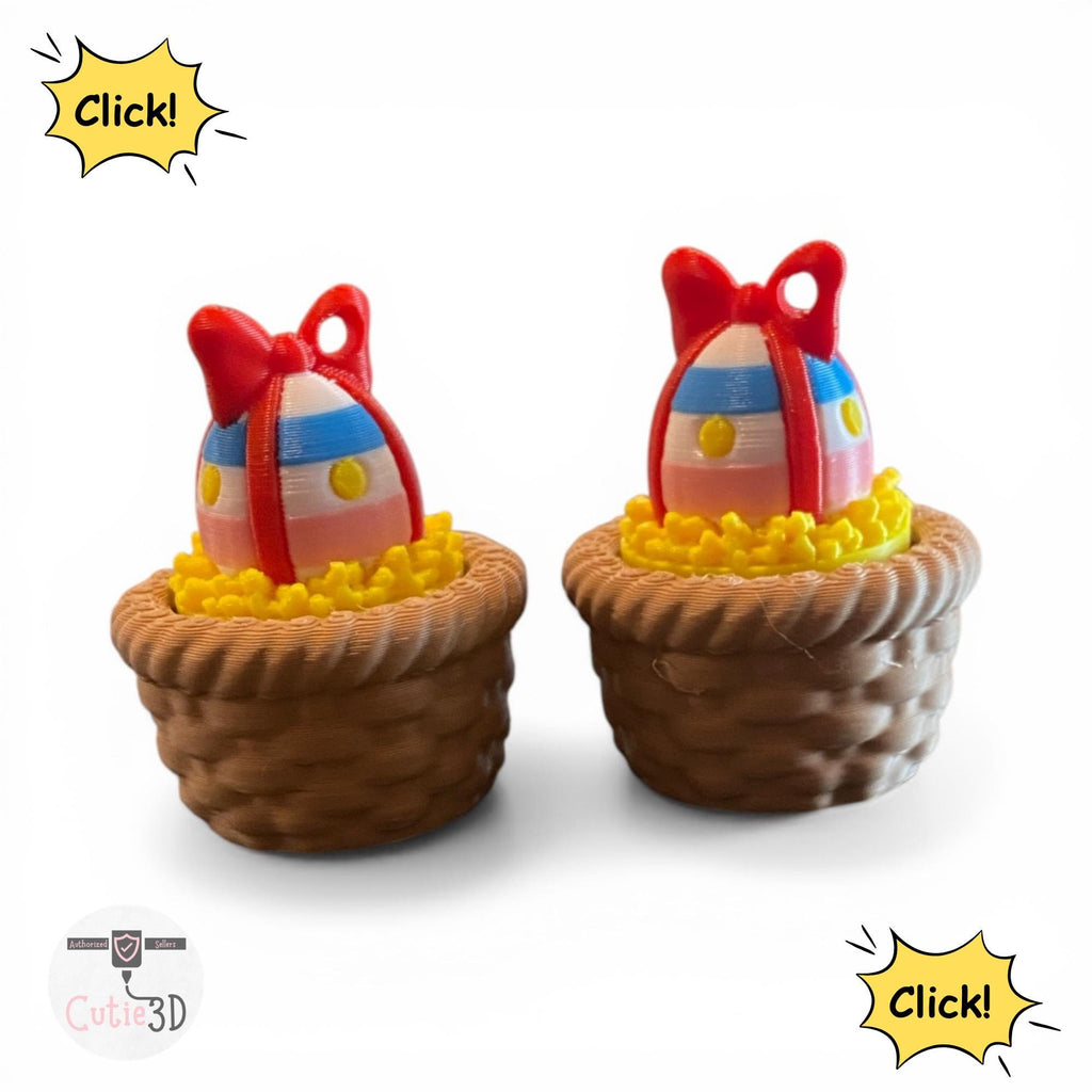 Easter Egg Surprise Basket Anxiety Fidget Clicker Keychain | Sensory Toy | 3D Printed Stress Relief
