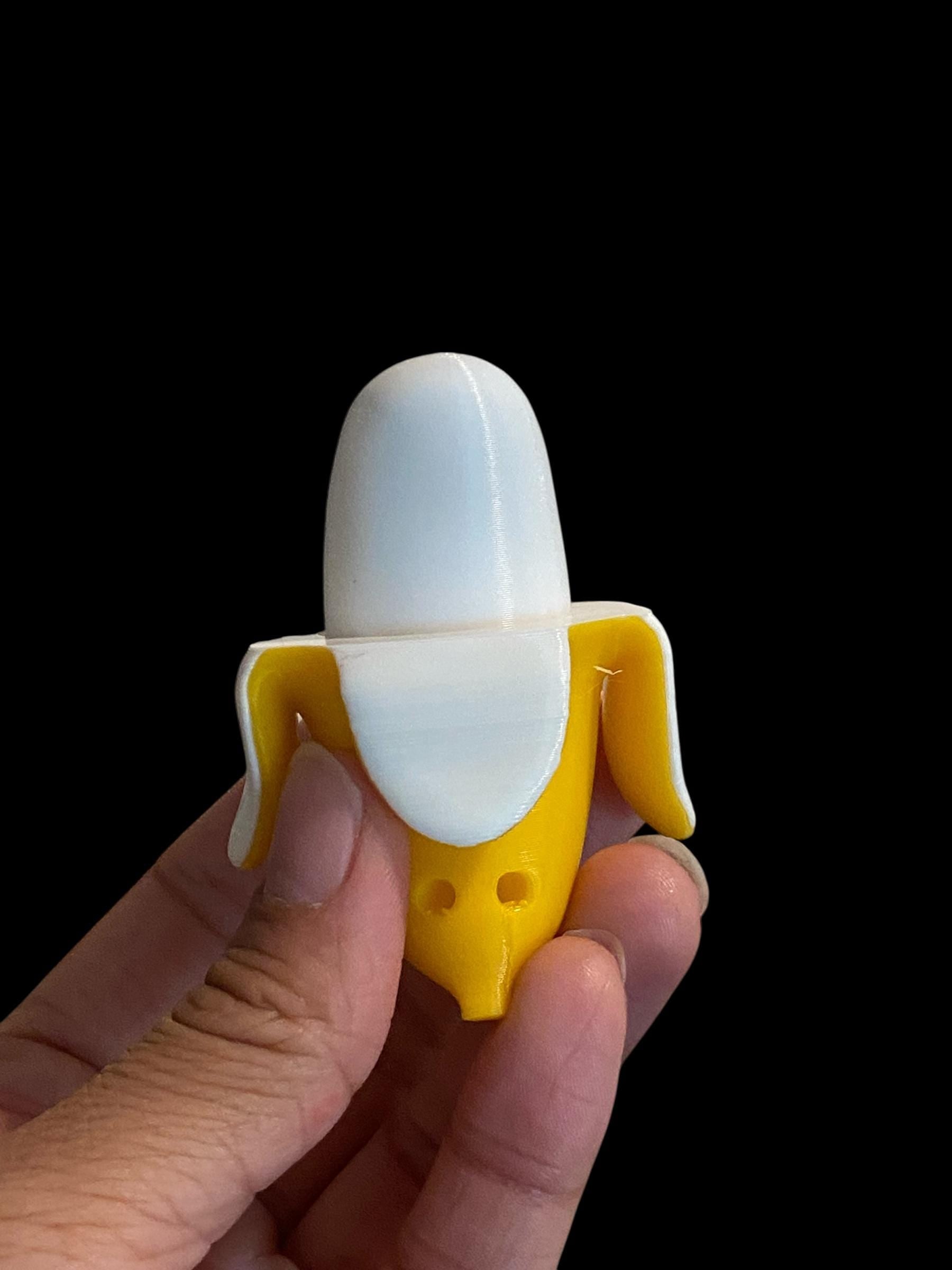 Yummy Peeled Banana Fidget Clicker Keychain | Banana Sensory Toy | Anxiety Stress Relief