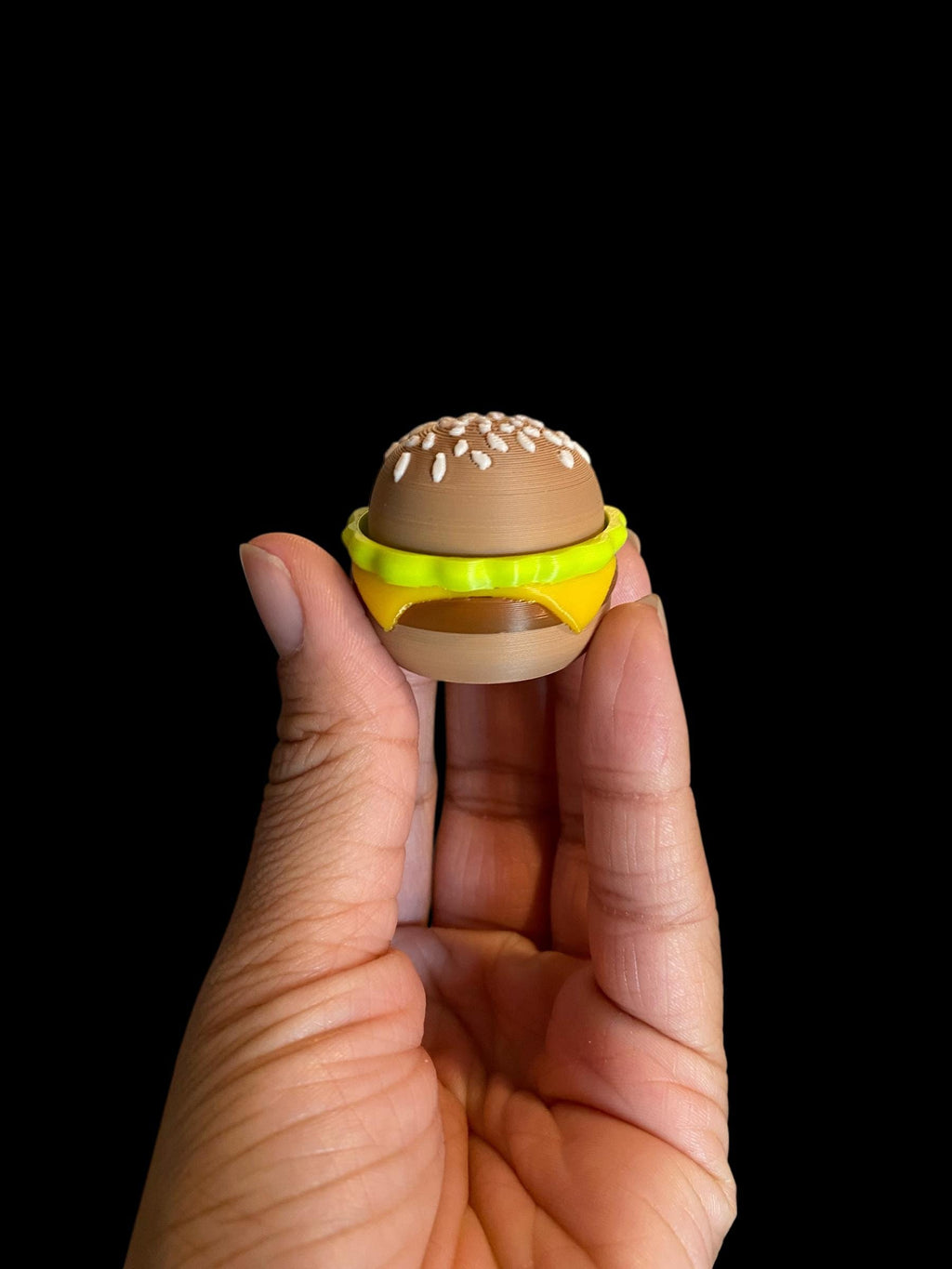 Twisty Cheeseburger Fidget Clicker Keychain  Burger Sensory Toy | Anxiety Stress Relief | 3D Printed