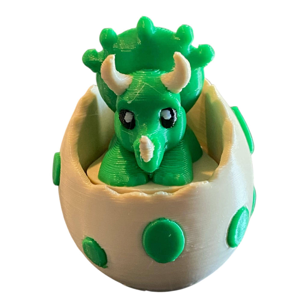 Charming Triceratops in Egg Stress Relief Fidget Clicker | 3D Printed Sensory Toy