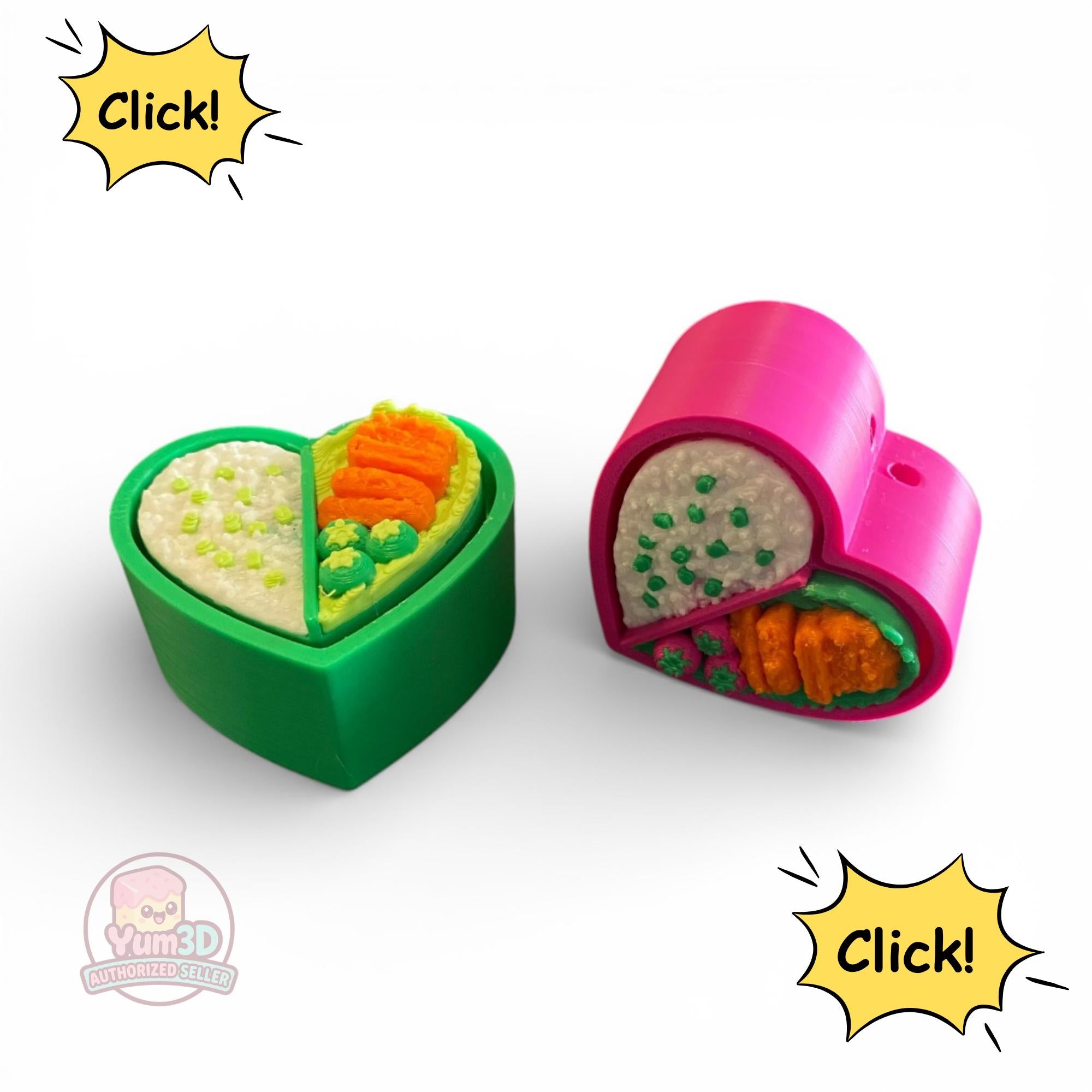 Bento Box Anxiety Fidget Clicker | 3D Printed Sensory Toy, Stress Relief Keychain