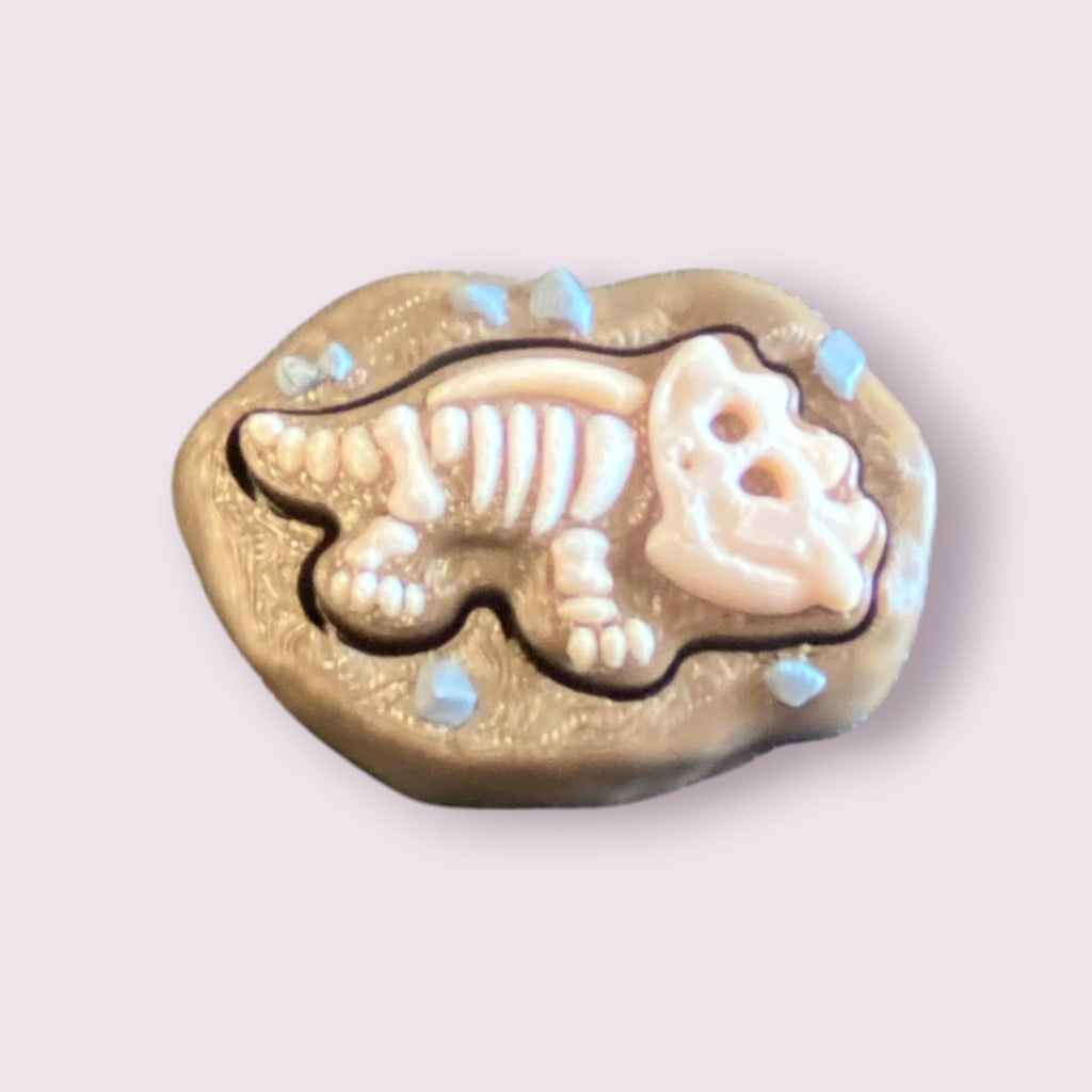 Tactile Dinosaur Fossil Anxiety Fidget Clicker Keychain | Dino Sensory Toy | 3D Printed Stress Reliver