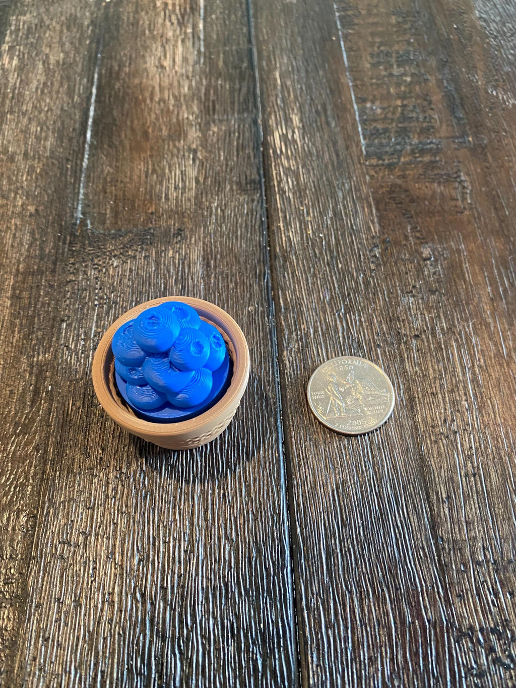 Delightful Spring Blueberry Basket anxiety Fidget Clicker Keychain | 3D Printed Sensory Toy