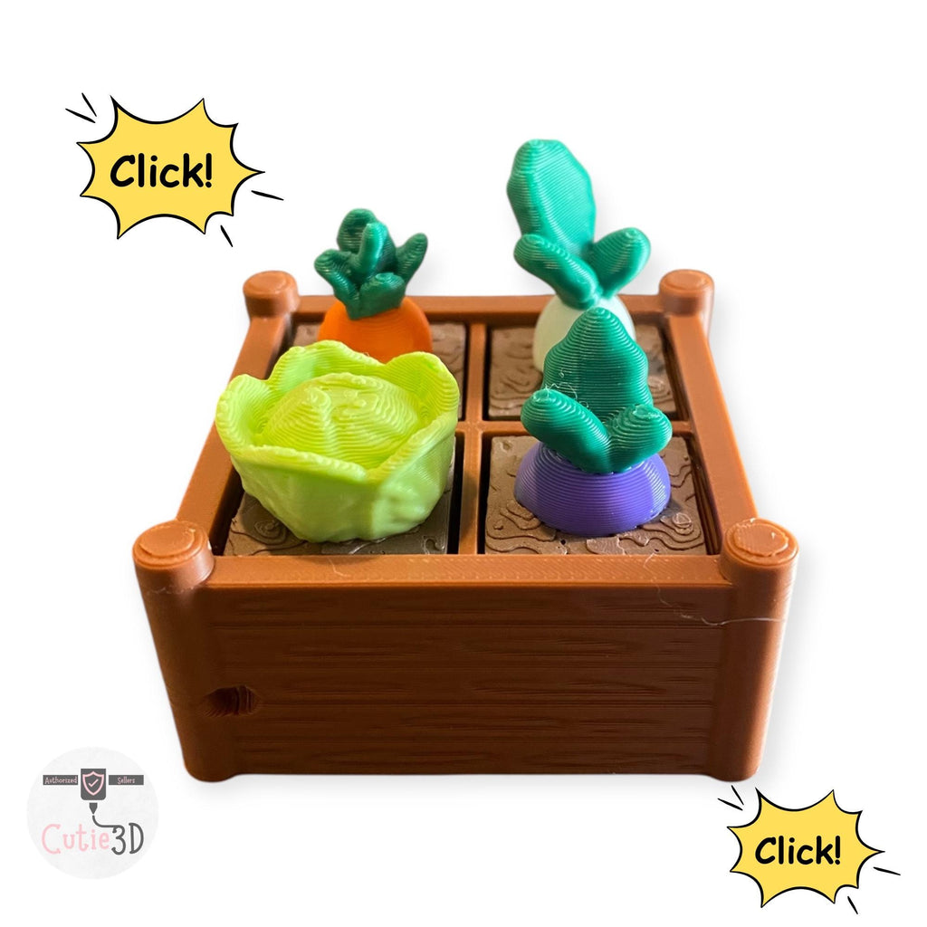 Sensory Rich Veggie Garden Fidget Clicker Keychain | 3D Printed Sensory Toy